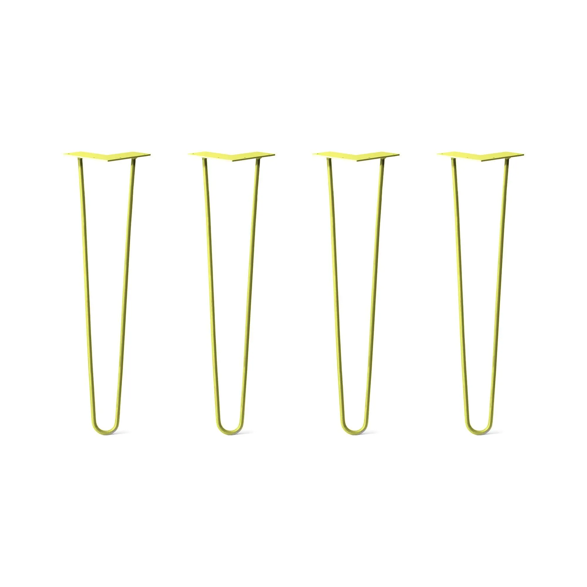 Hairpin Legs Set of 4, 2-Rod Design - Yellow Powder Coated Finish