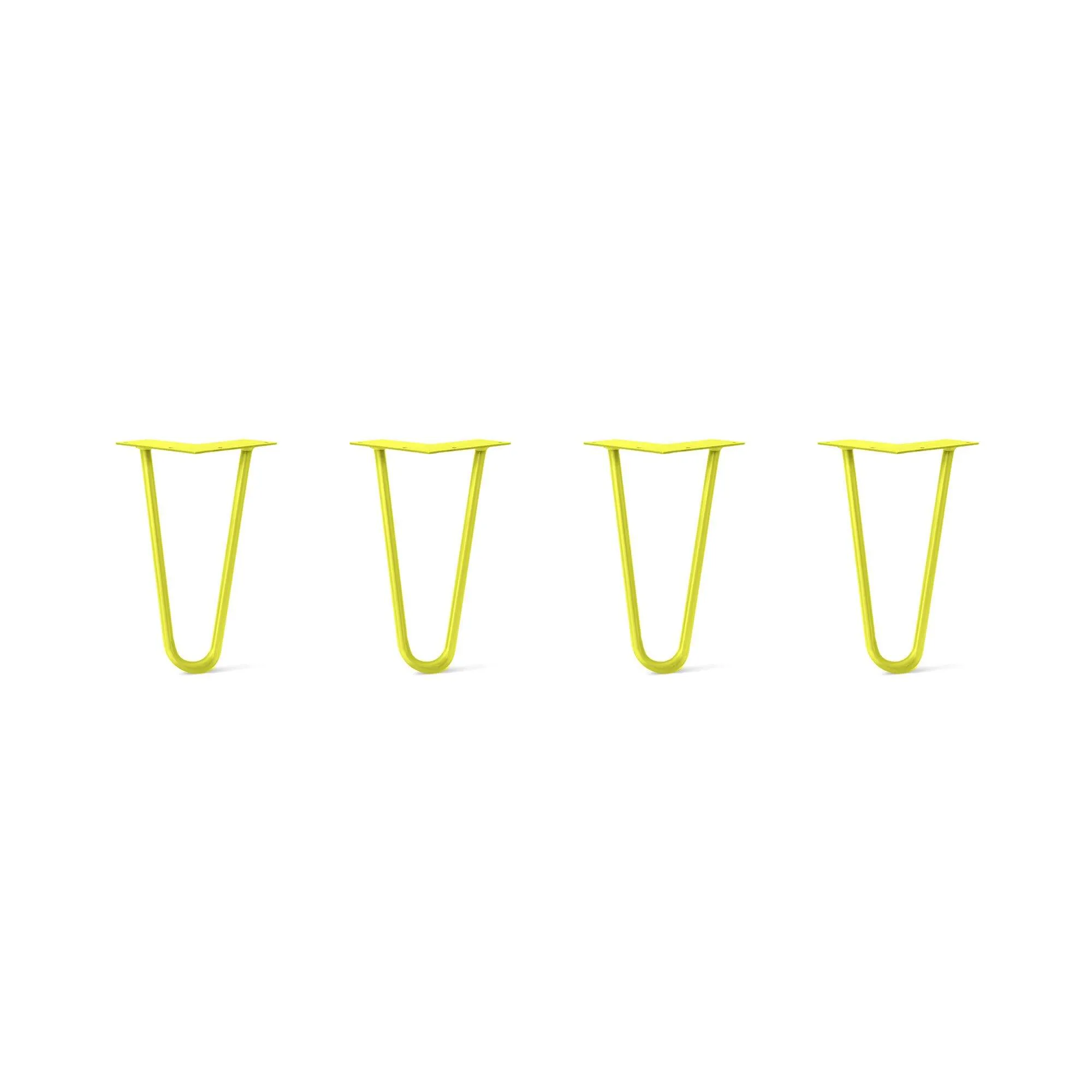 Hairpin Legs Set of 4, 2-Rod Design - Yellow Powder Coated Finish