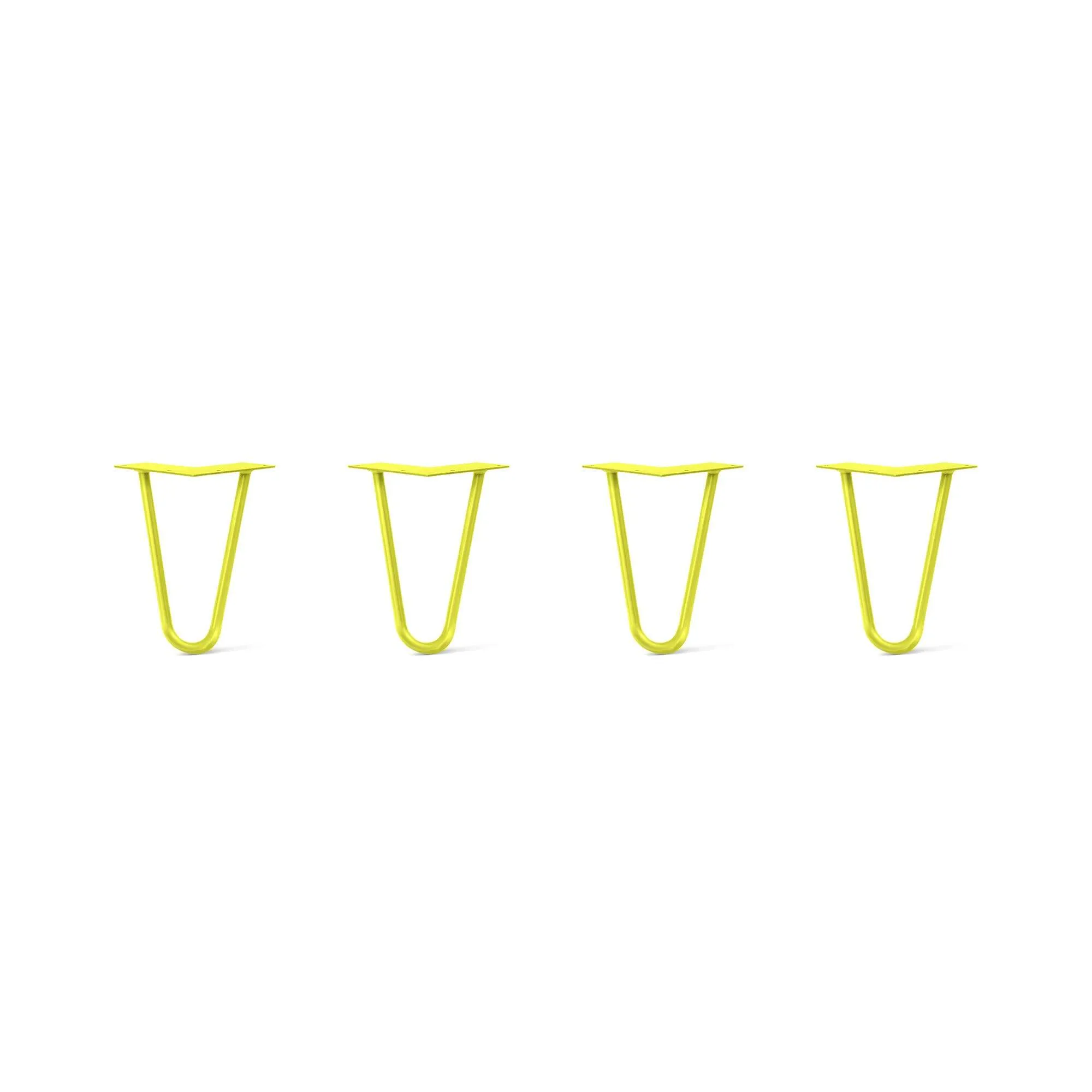 Hairpin Legs Set of 4, 2-Rod Design - Yellow Powder Coated Finish
