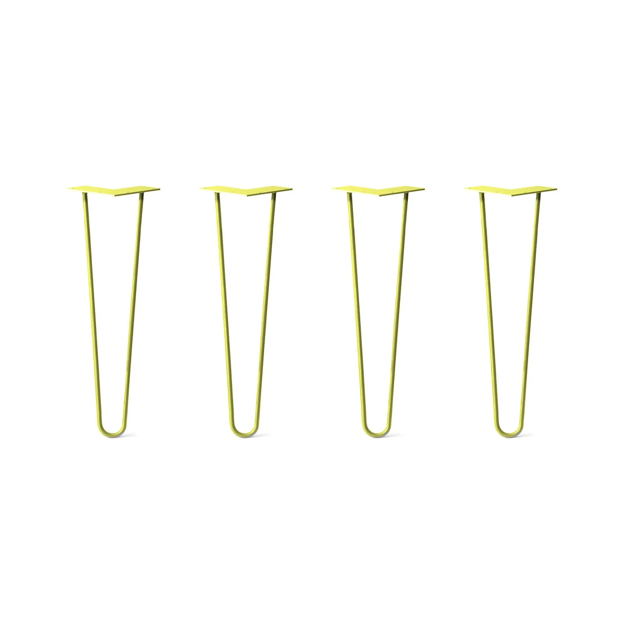 Hairpin Legs Set of 4, 2-Rod Design - Yellow Powder Coated Finish