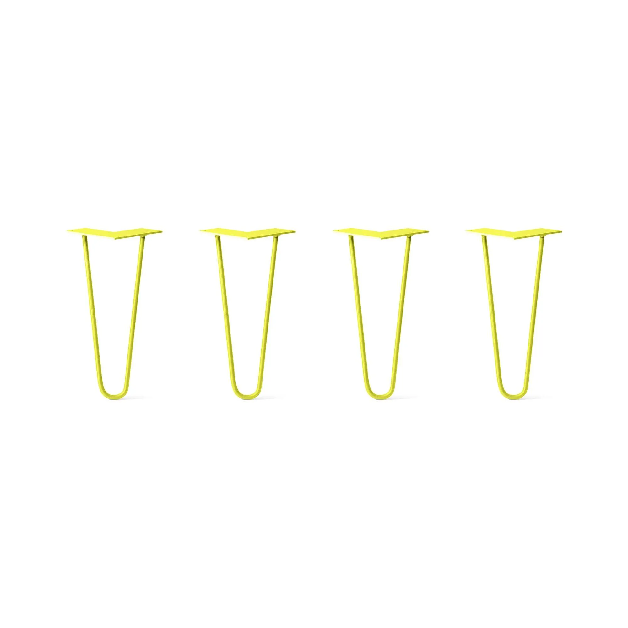 Hairpin Legs Set of 4, 2-Rod Design - Yellow Powder Coated Finish