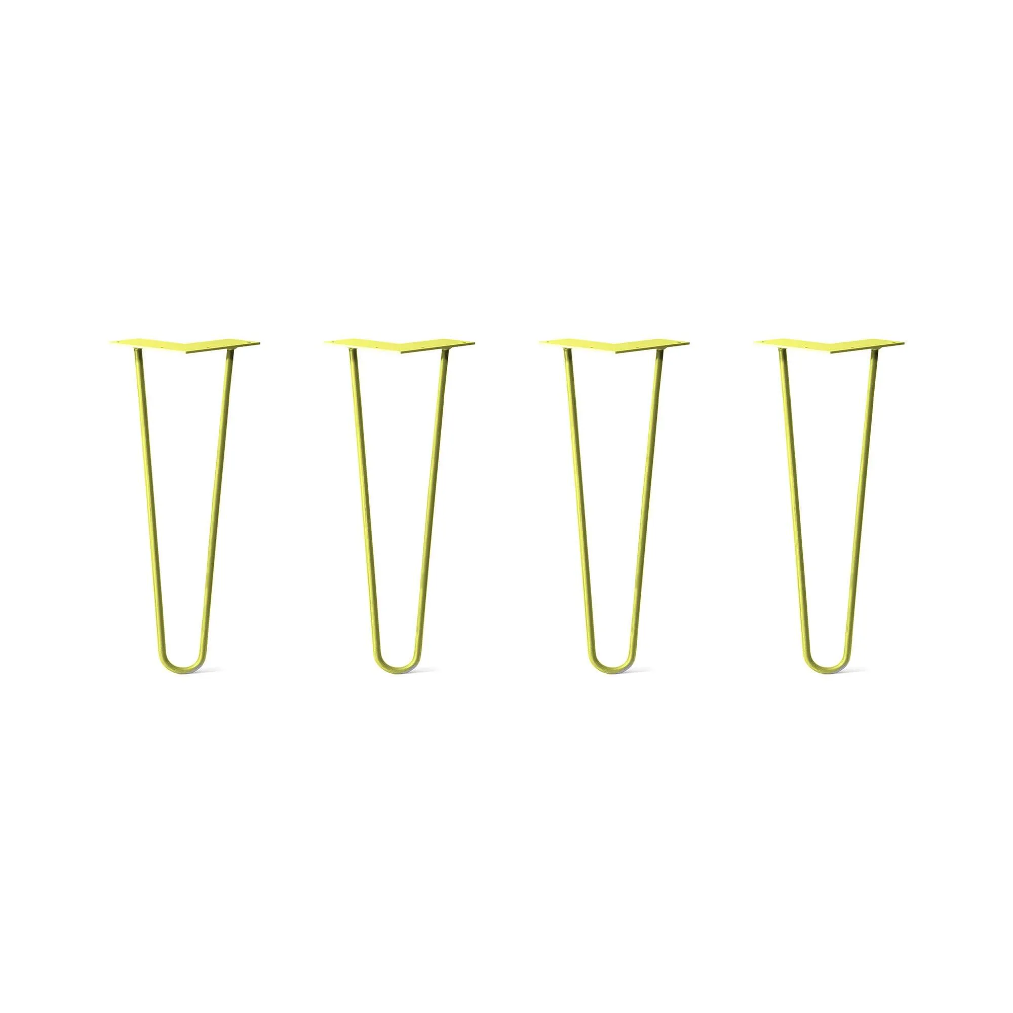 Hairpin Legs Set of 4, 2-Rod Design - Yellow Powder Coated Finish