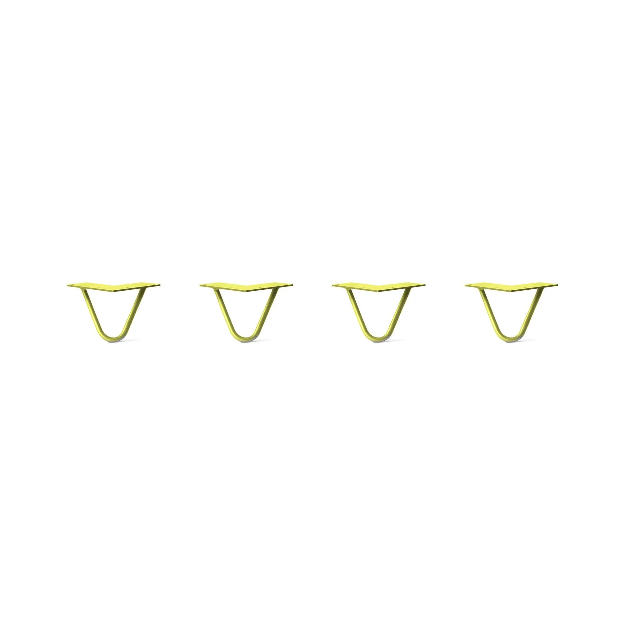 Hairpin Legs Set of 4, 2-Rod Design - Yellow Powder Coated Finish