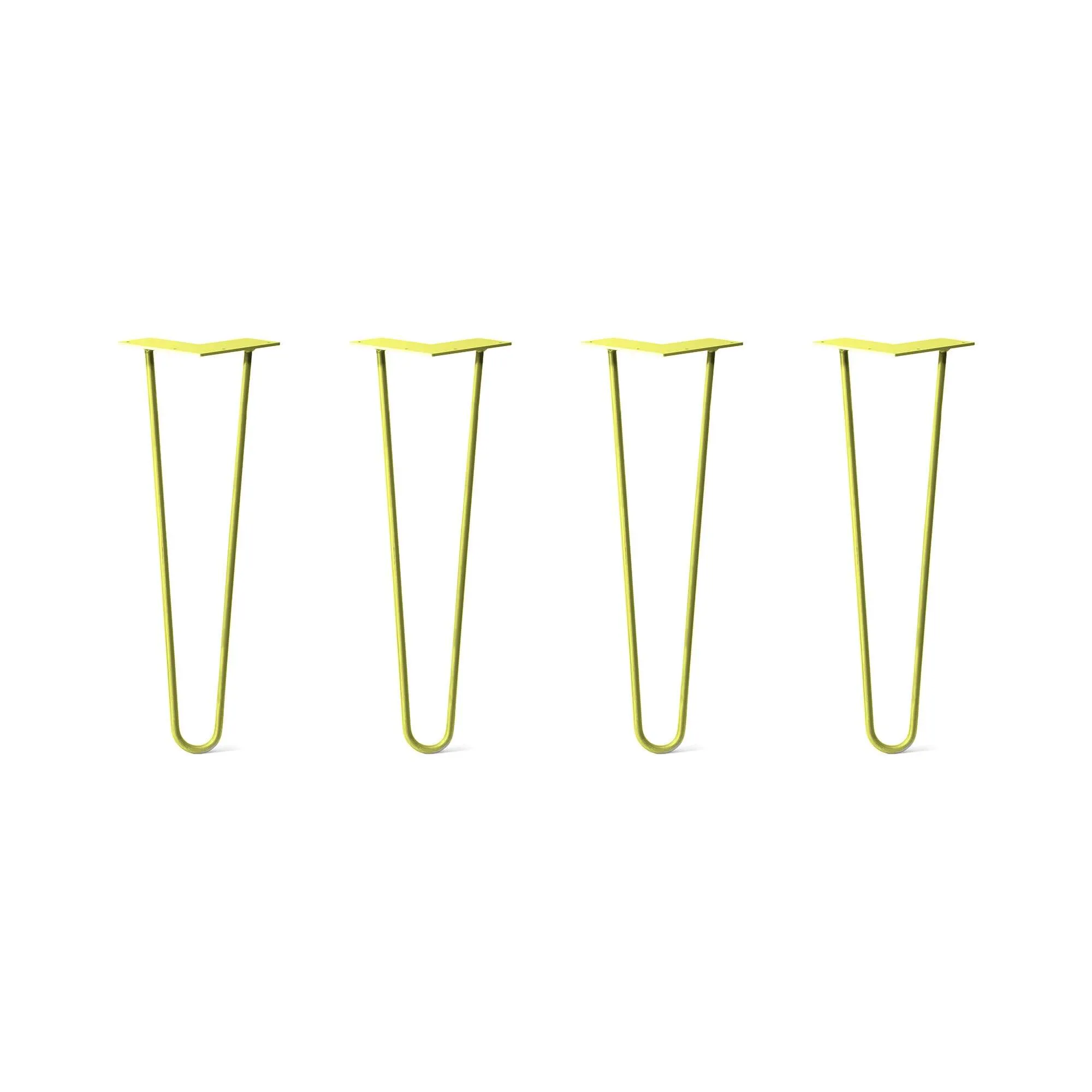 Hairpin Legs Set of 4, 2-Rod Design - Yellow Powder Coated Finish