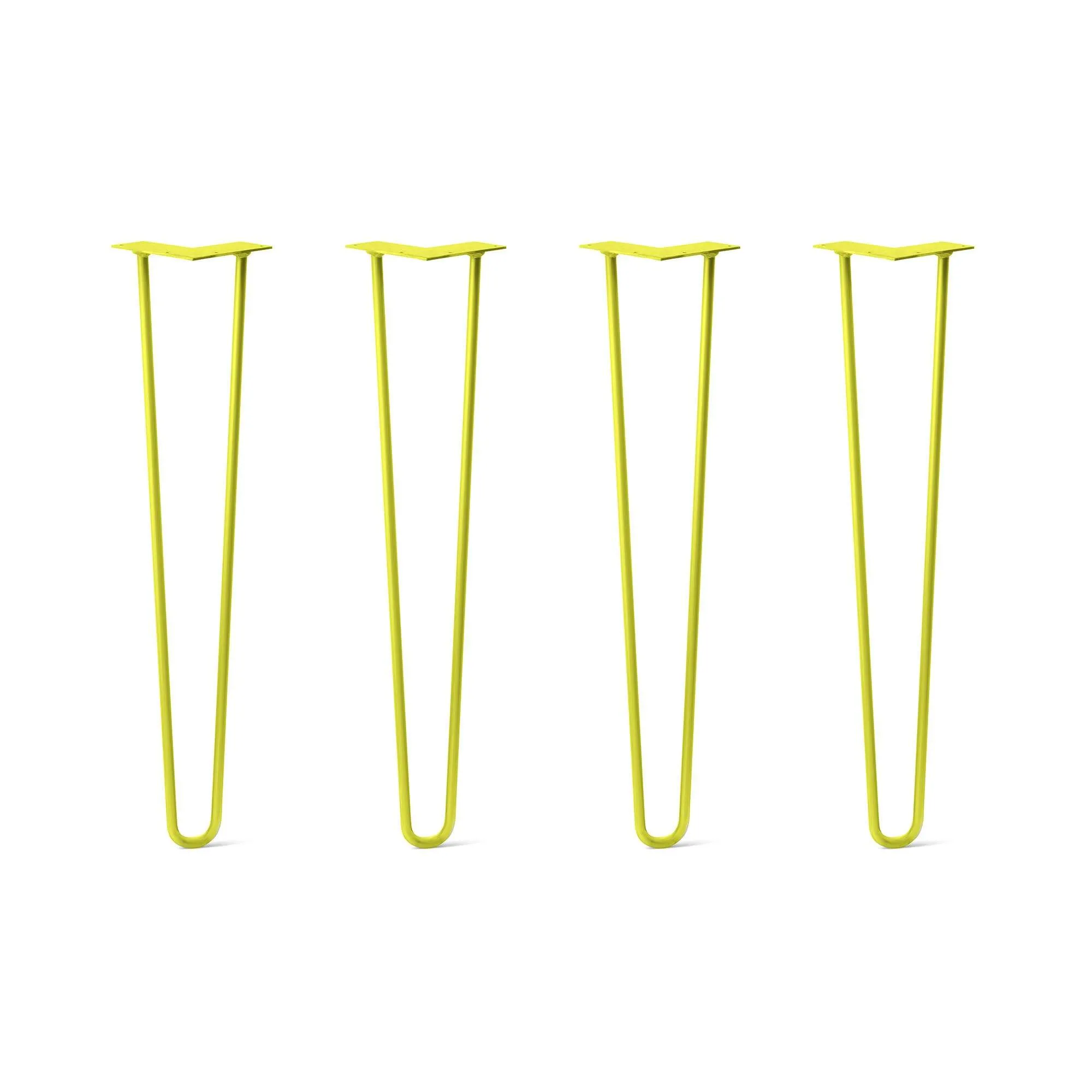 Hairpin Legs Set of 4, 2-Rod Design - Yellow Powder Coated Finish
