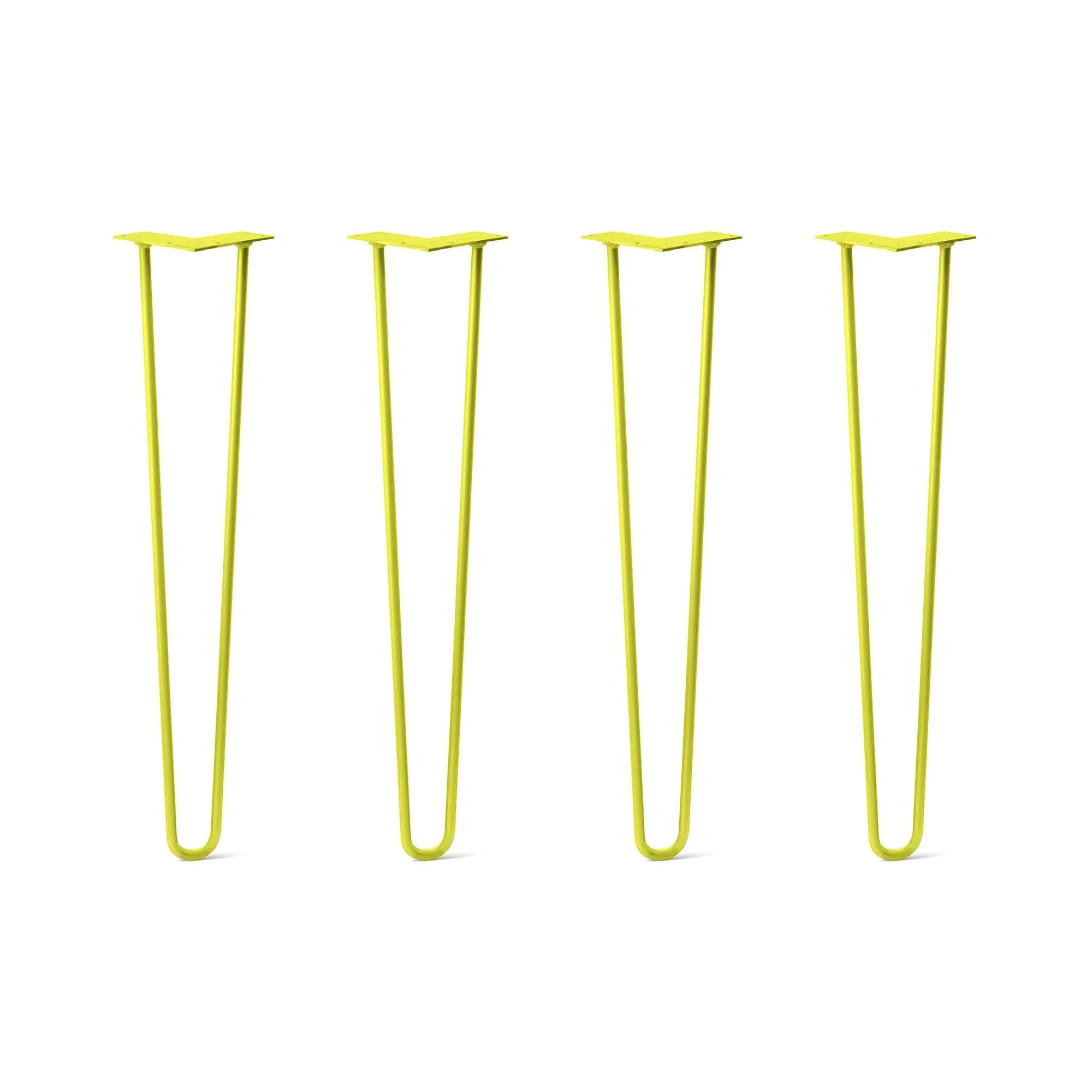 Hairpin Legs Set of 4, 2-Rod Design - Yellow Powder Coated Finish