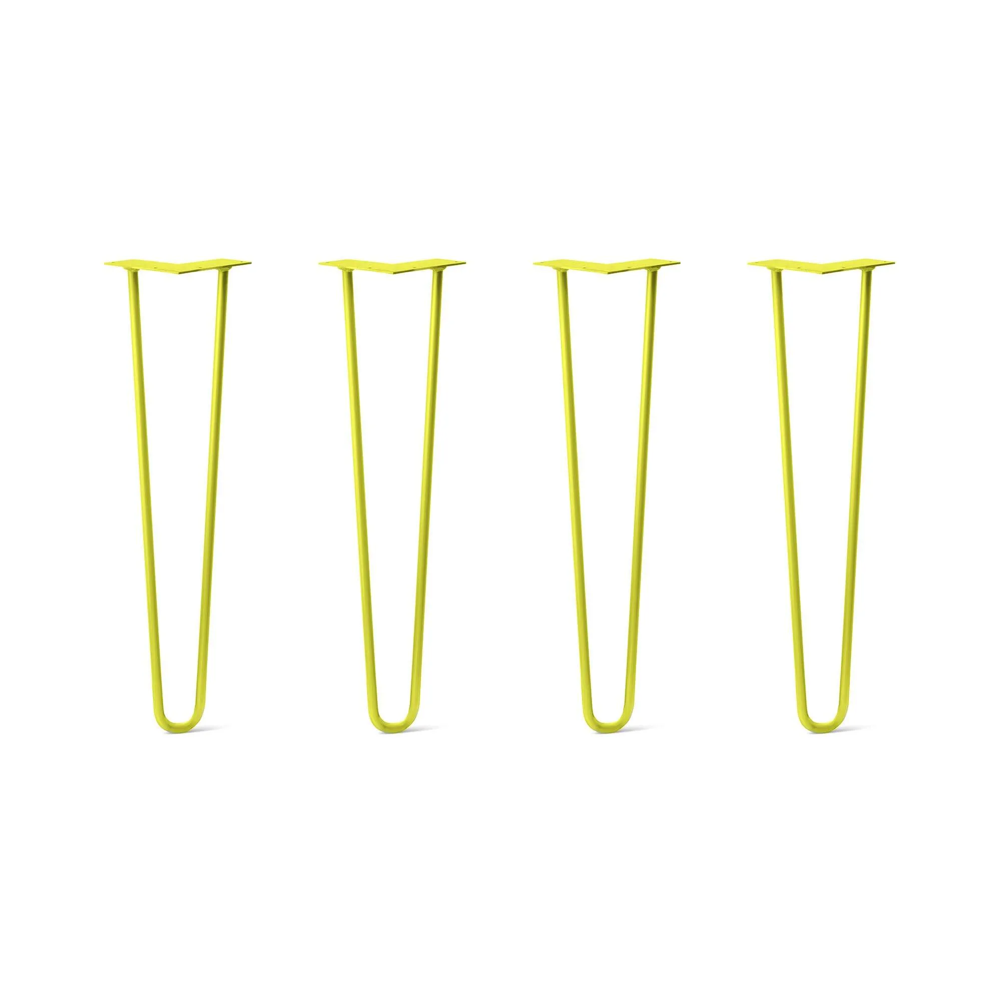 Hairpin Legs Set of 4, 2-Rod Design - Yellow Powder Coated Finish