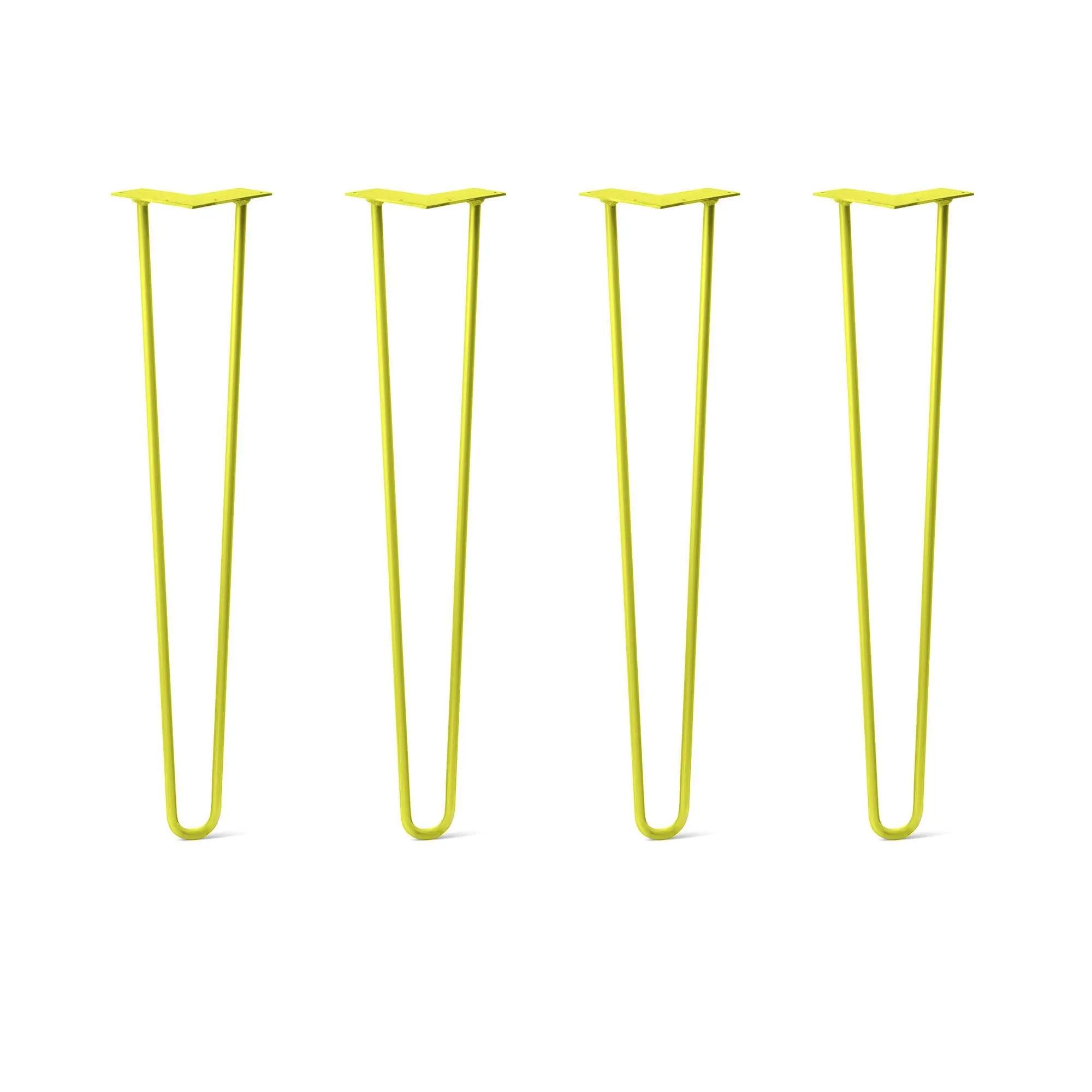 Hairpin Legs Set of 4, 2-Rod Design - Yellow Powder Coated Finish
