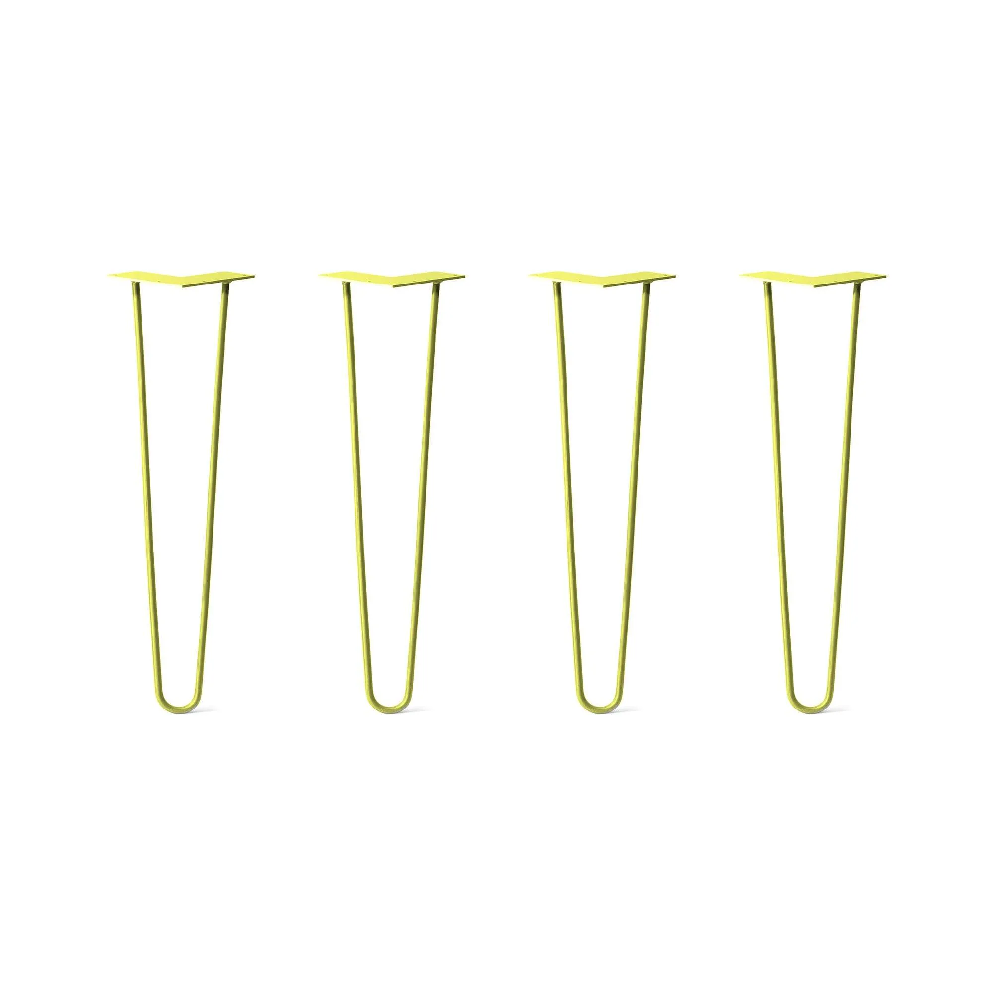 Hairpin Legs Set of 4, 2-Rod Design - Yellow Powder Coated Finish