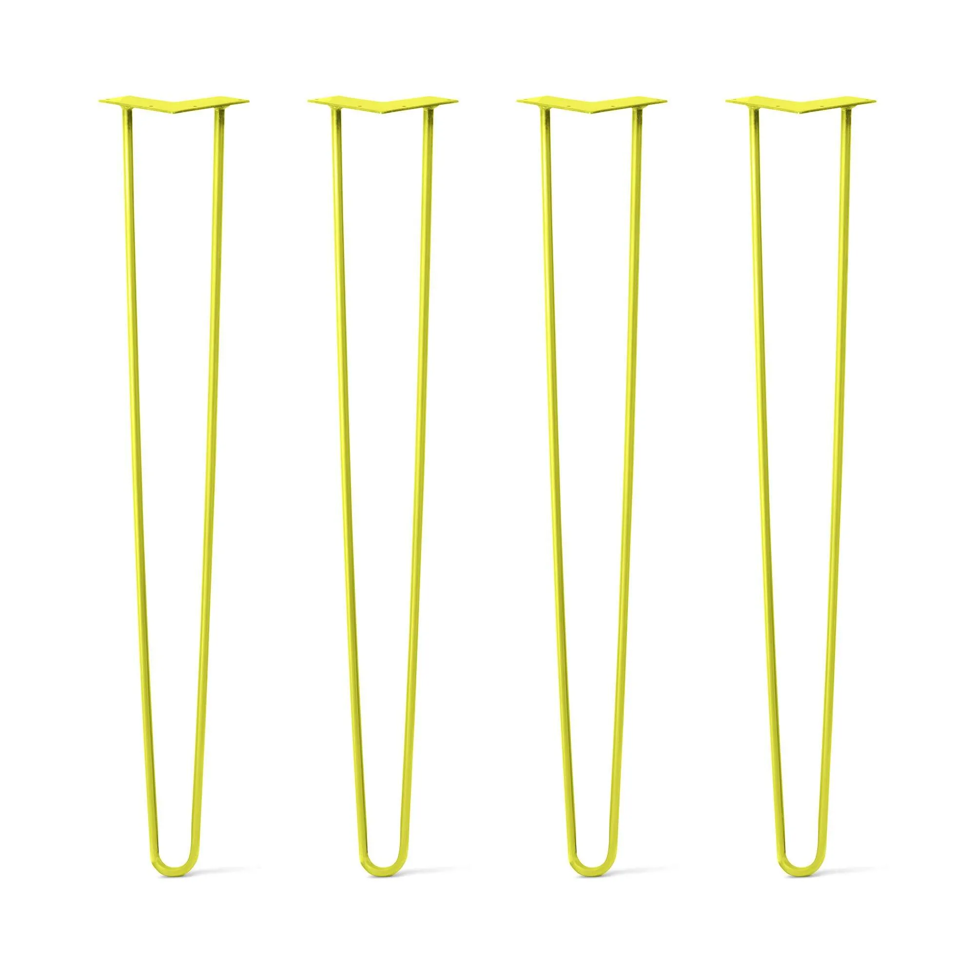 Hairpin Legs Set of 4, 2-Rod Design - Yellow Powder Coated Finish