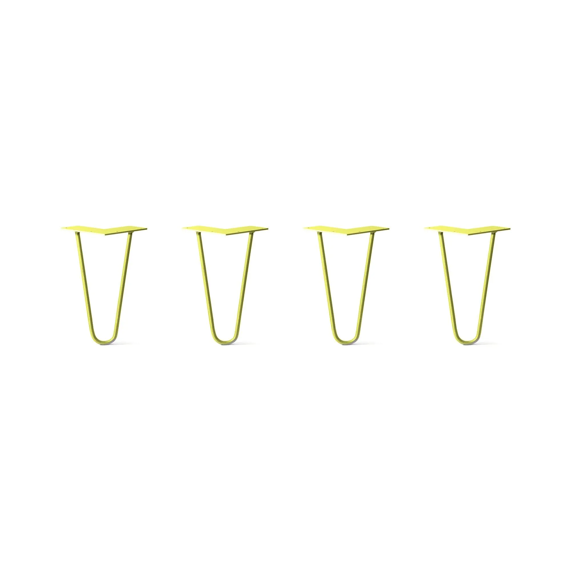 Hairpin Legs Set of 4, 2-Rod Design - Yellow Powder Coated Finish