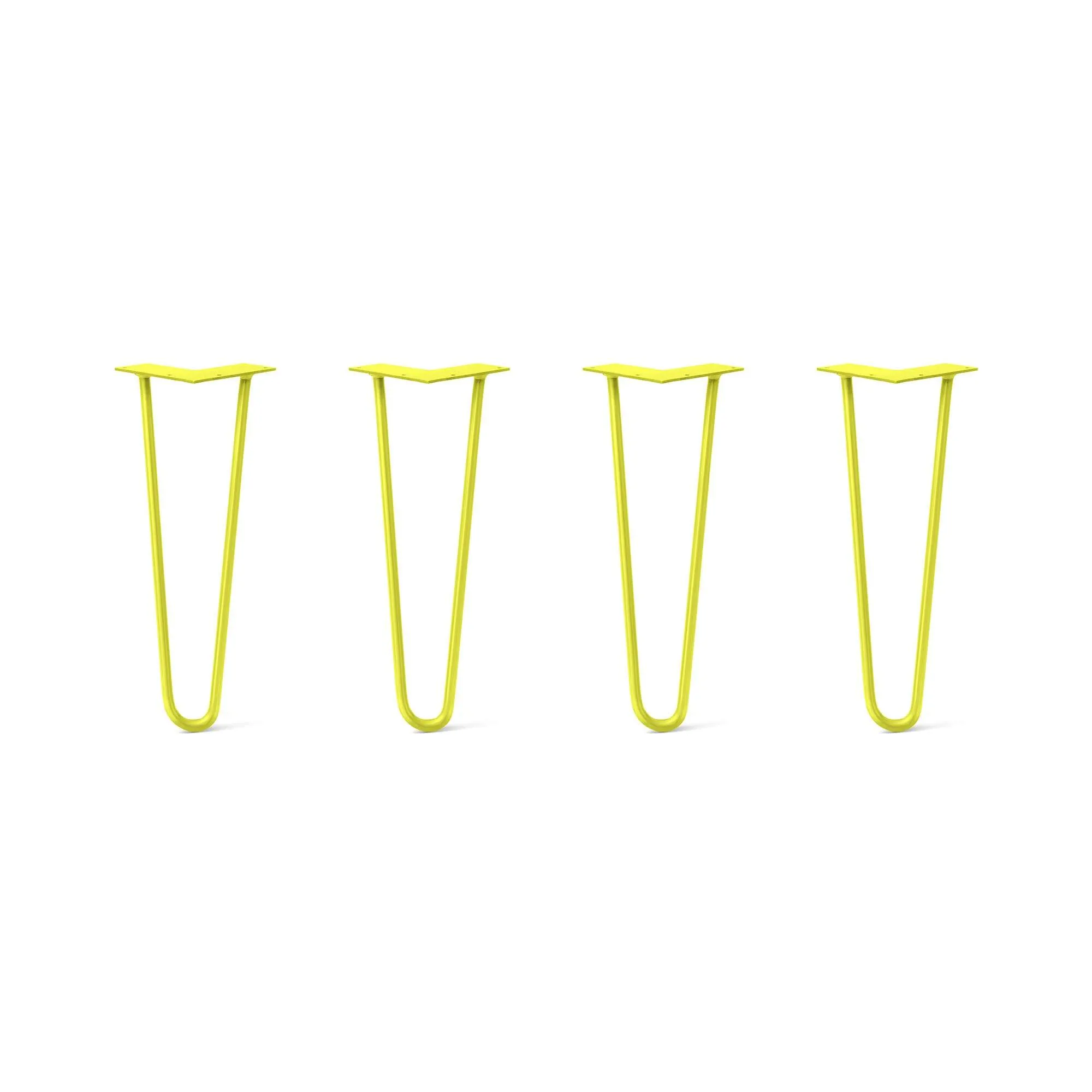 Hairpin Legs Set of 4, 2-Rod Design - Yellow Powder Coated Finish
