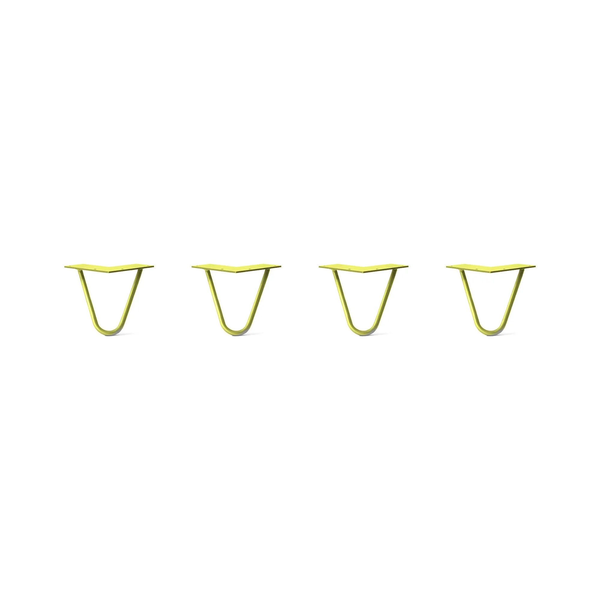 Hairpin Legs Set of 4, 2-Rod Design - Yellow Powder Coated Finish