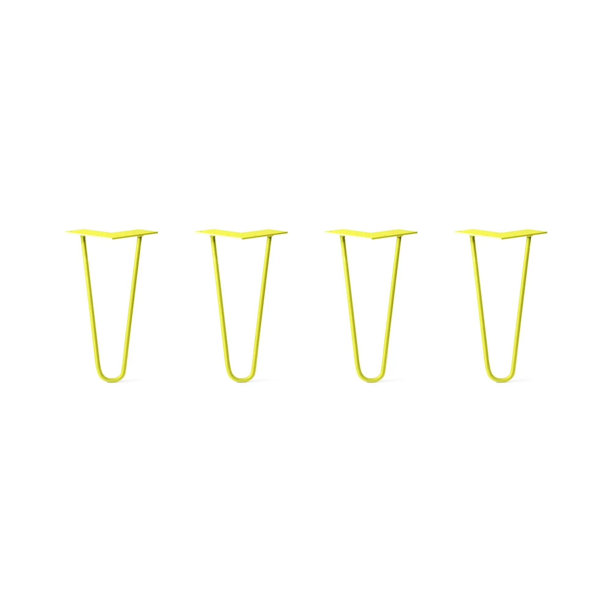Hairpin Legs Set of 4, 2-Rod Design - Yellow Powder Coated Finish