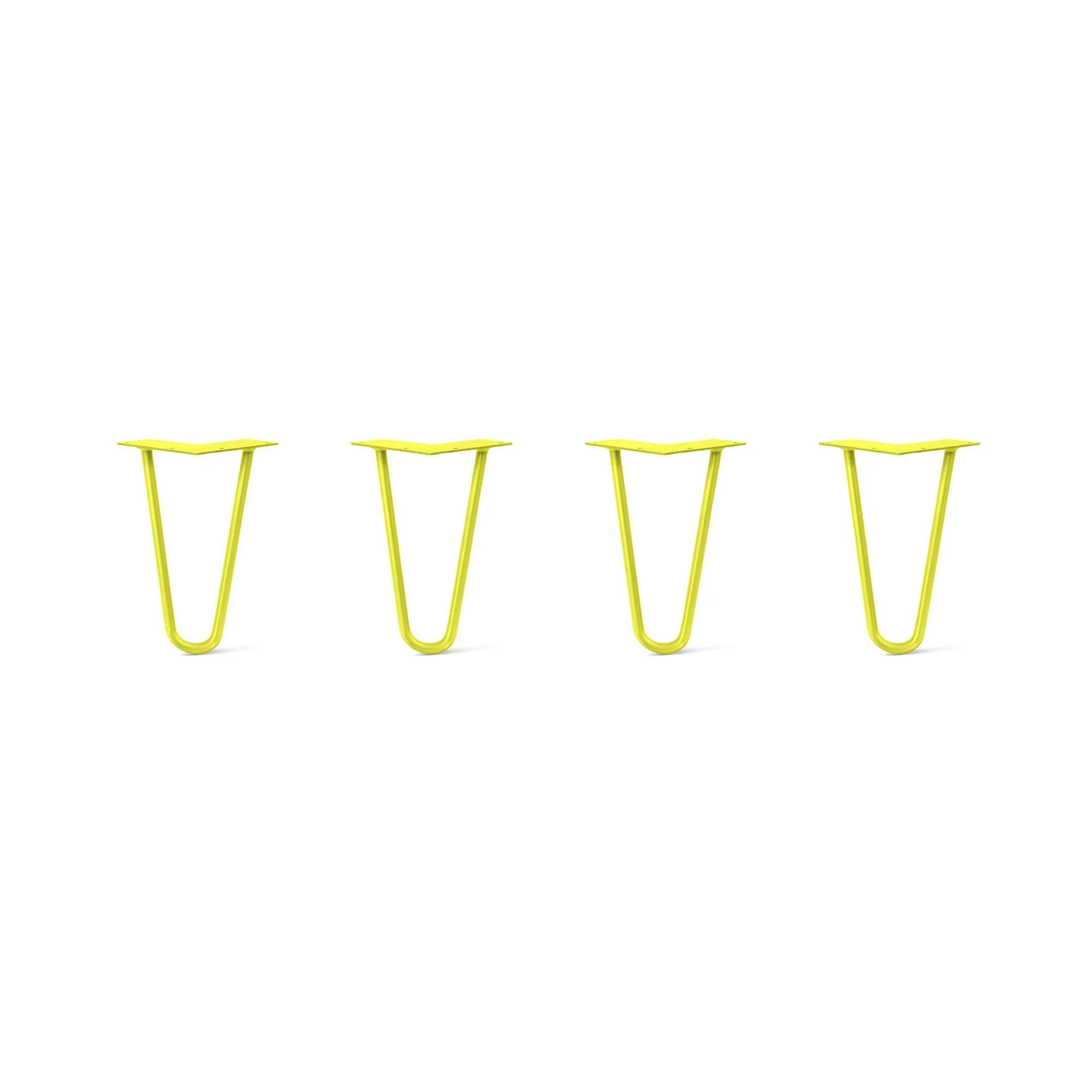 Hairpin Legs Set of 4, 2-Rod Design - Yellow Powder Coated Finish