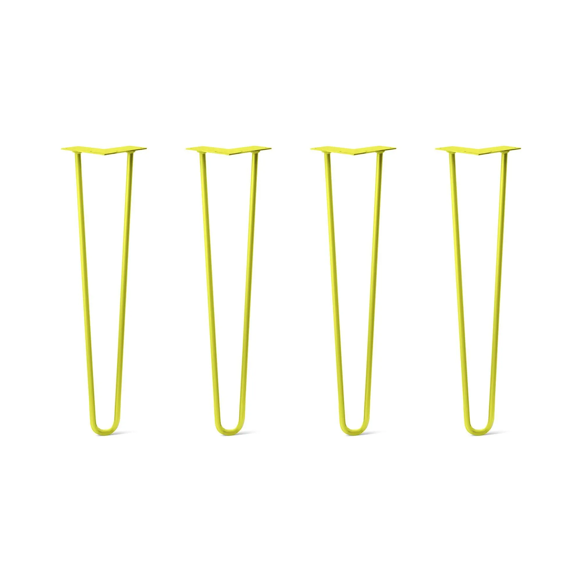 Hairpin Legs Set of 4, 2-Rod Design - Yellow Powder Coated Finish