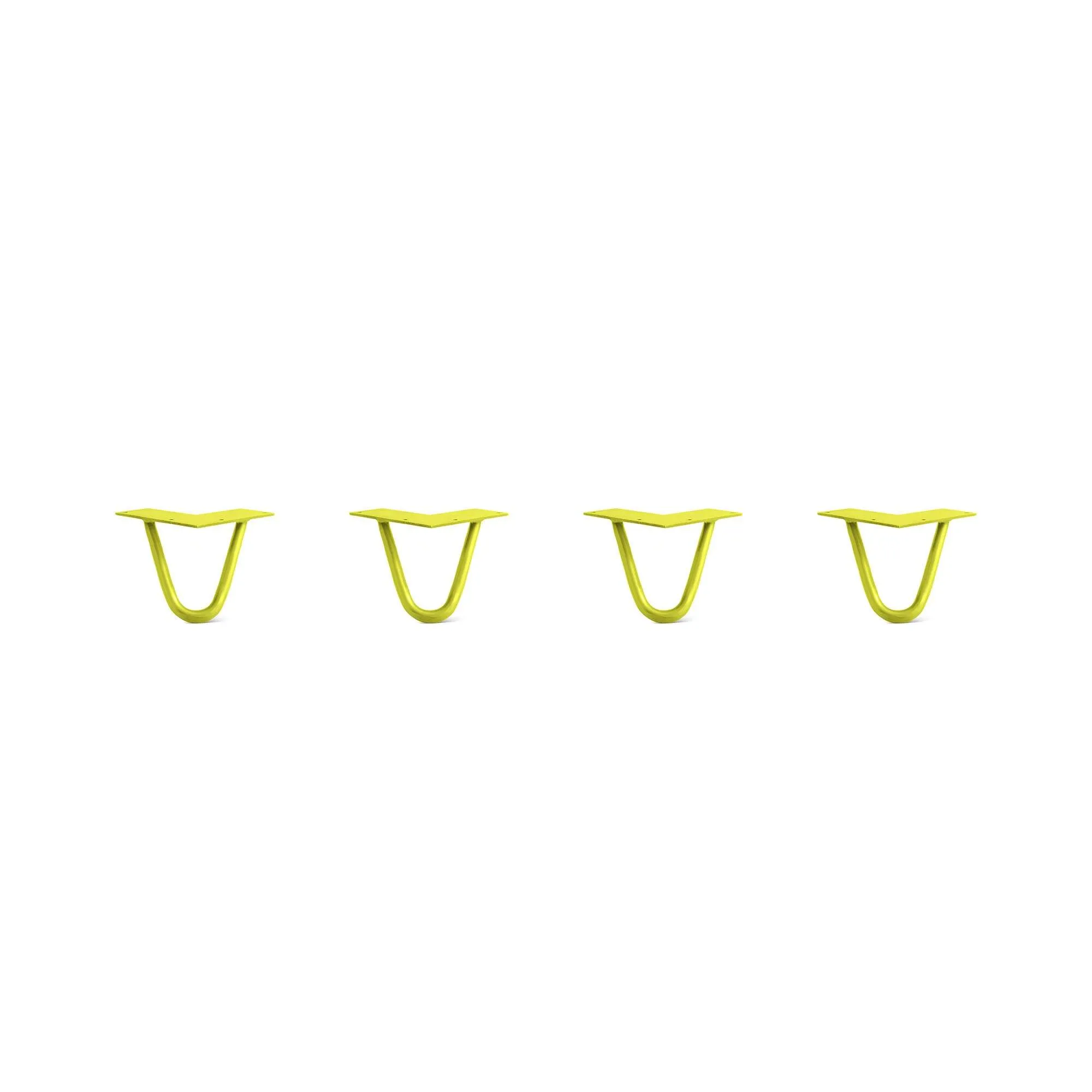 Hairpin Legs Set of 4, 2-Rod Design - Yellow Powder Coated Finish