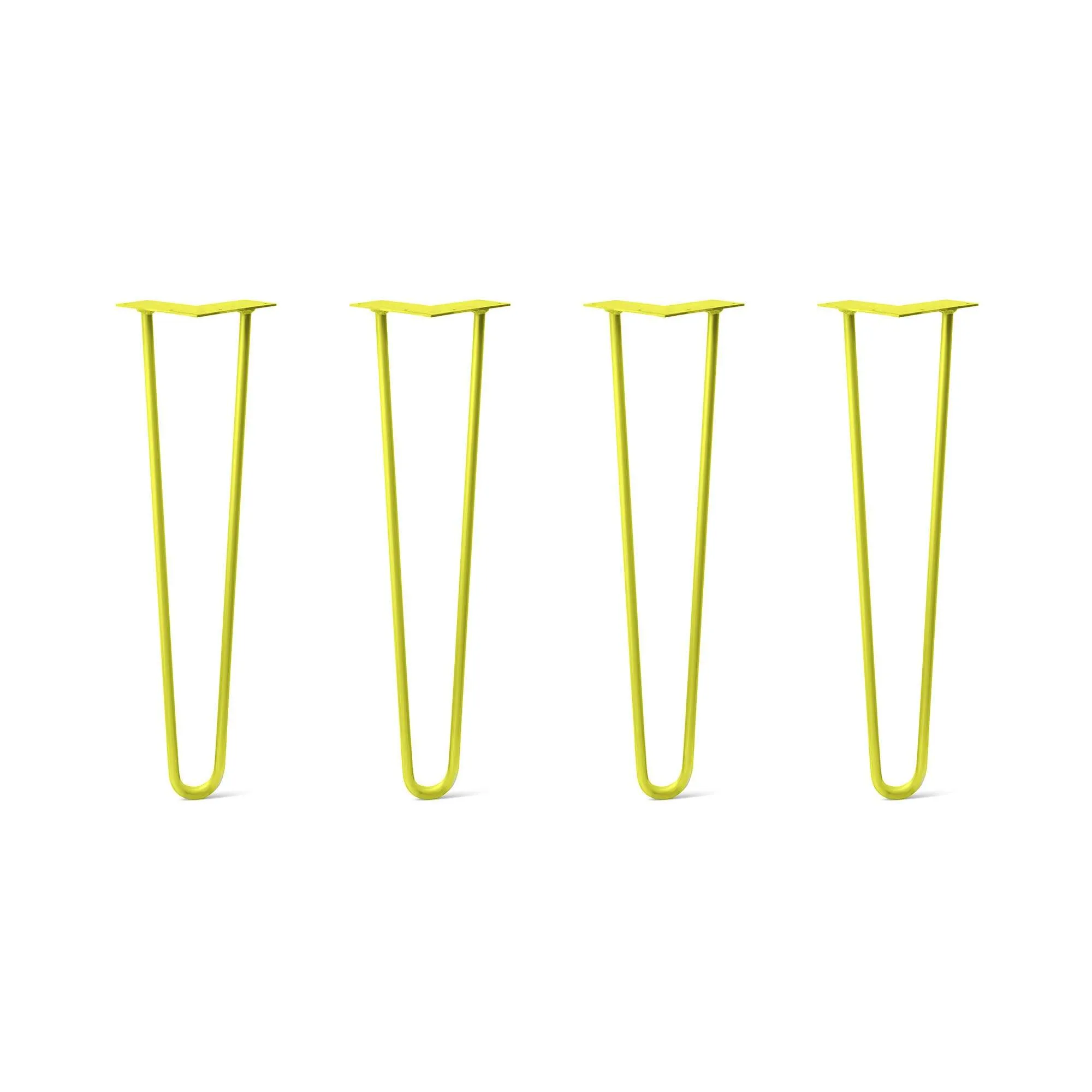 Hairpin Legs Set of 4, 2-Rod Design - Yellow Powder Coated Finish