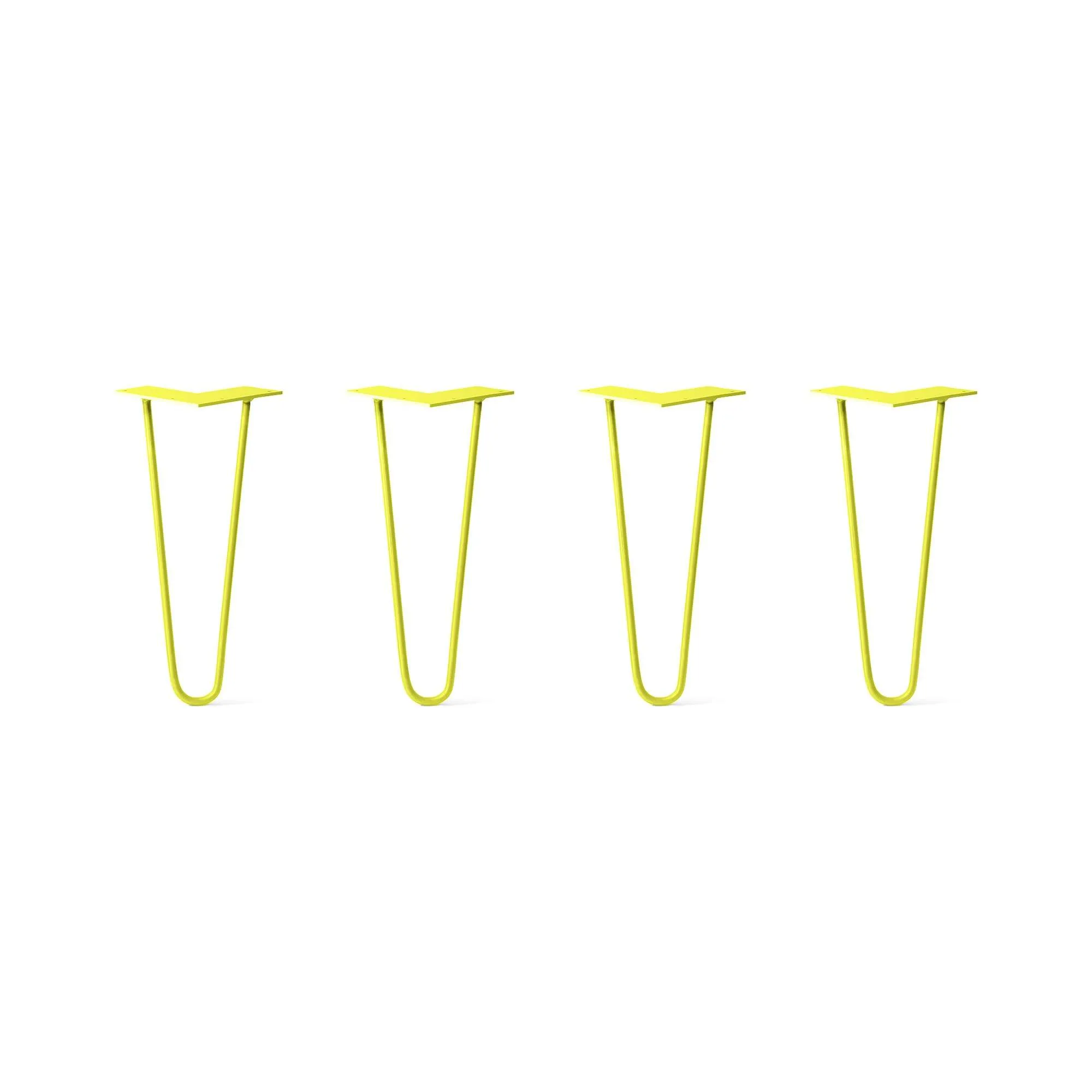 Hairpin Legs Set of 4, 2-Rod Design - Yellow Powder Coated Finish