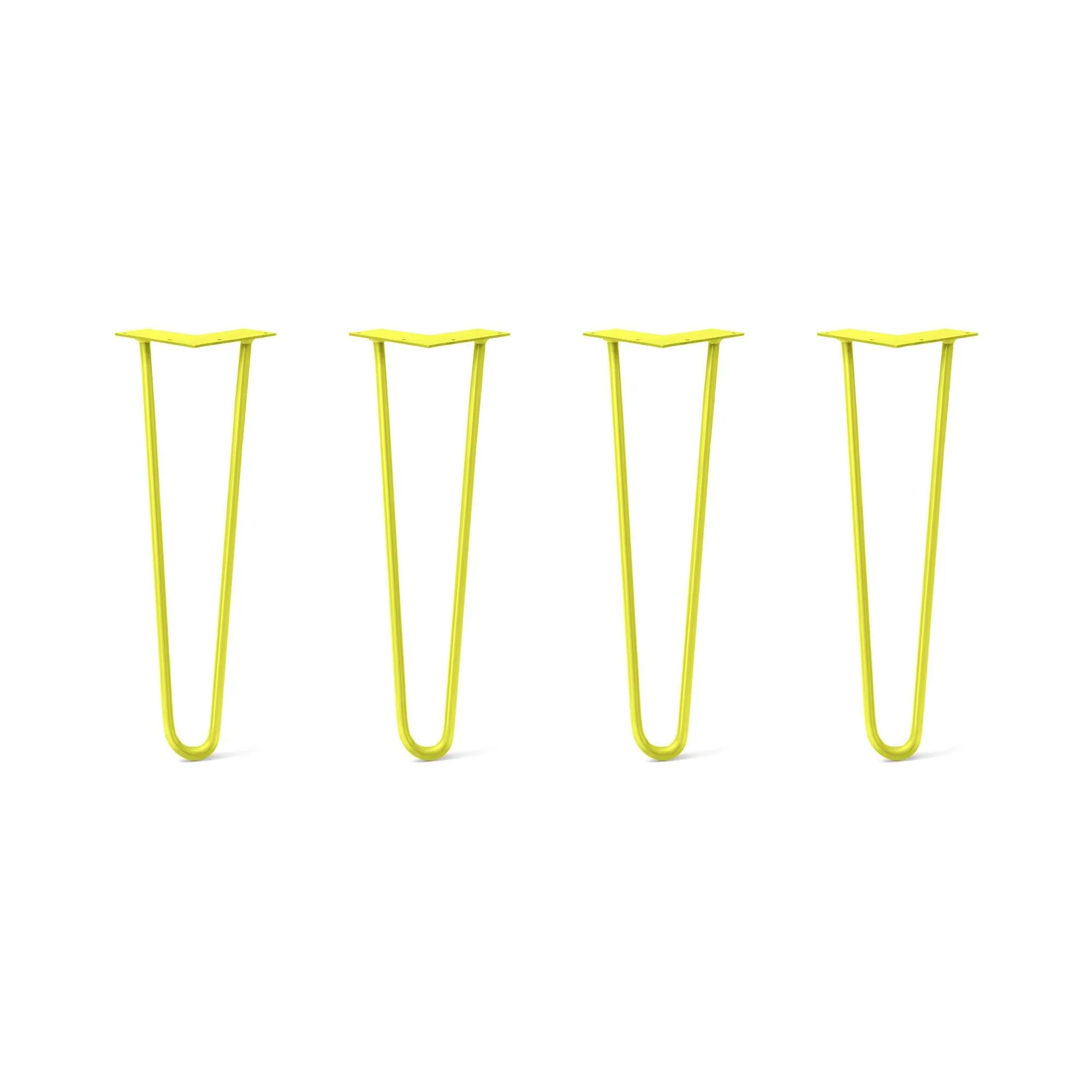 Hairpin Legs Set of 4, 2-Rod Design - Yellow Powder Coated Finish