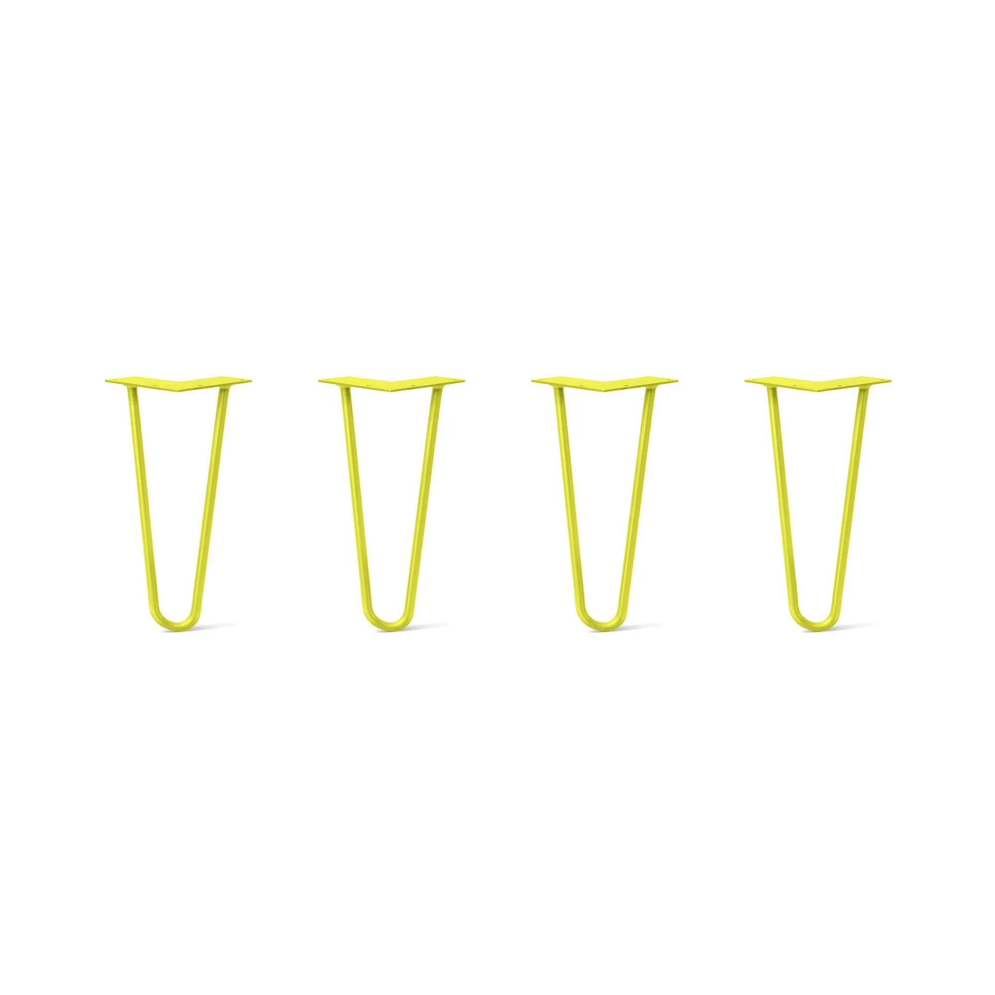 Hairpin Legs Set of 4, 2-Rod Design - Yellow Powder Coated Finish