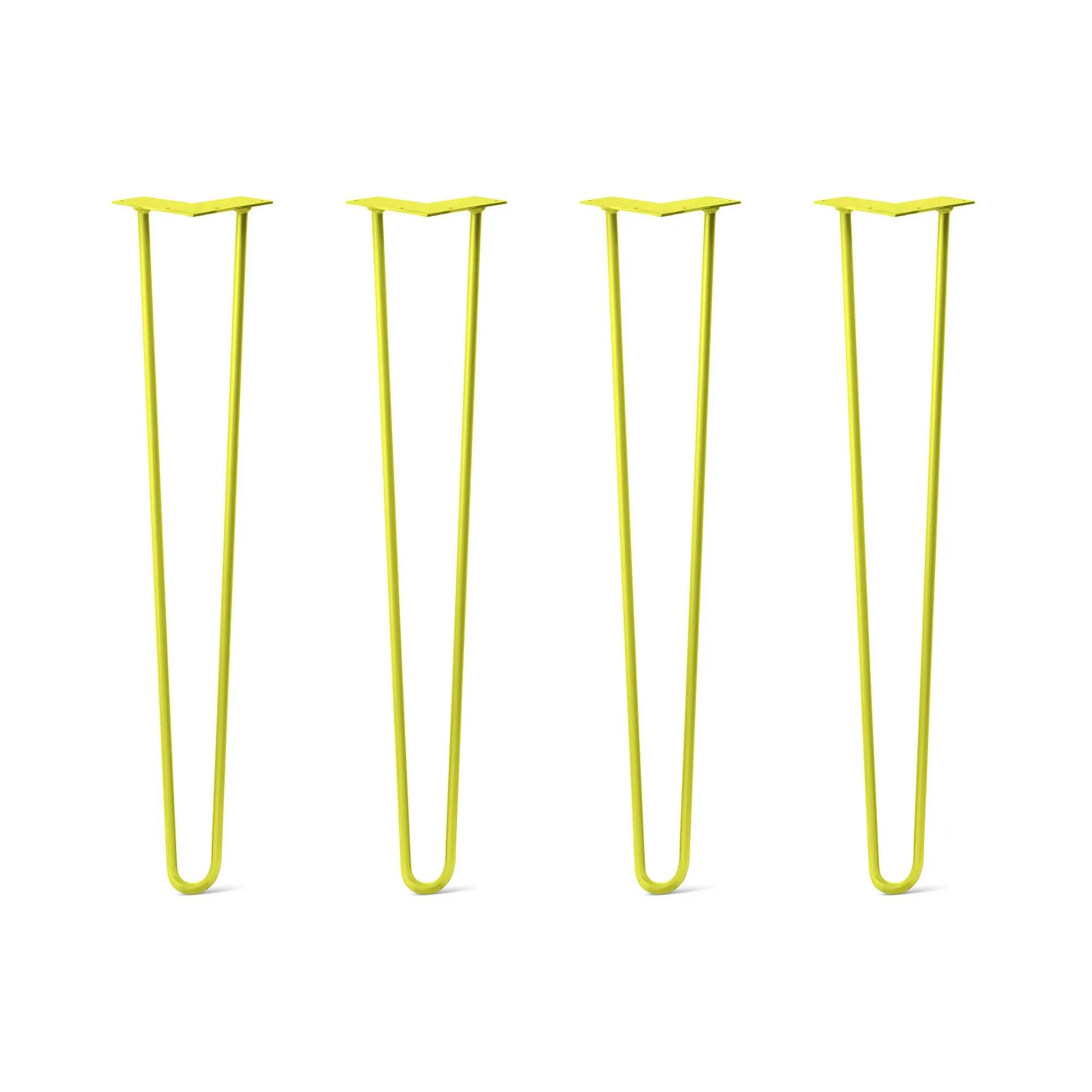 Hairpin Legs Set of 4, 2-Rod Design - Yellow Powder Coated Finish