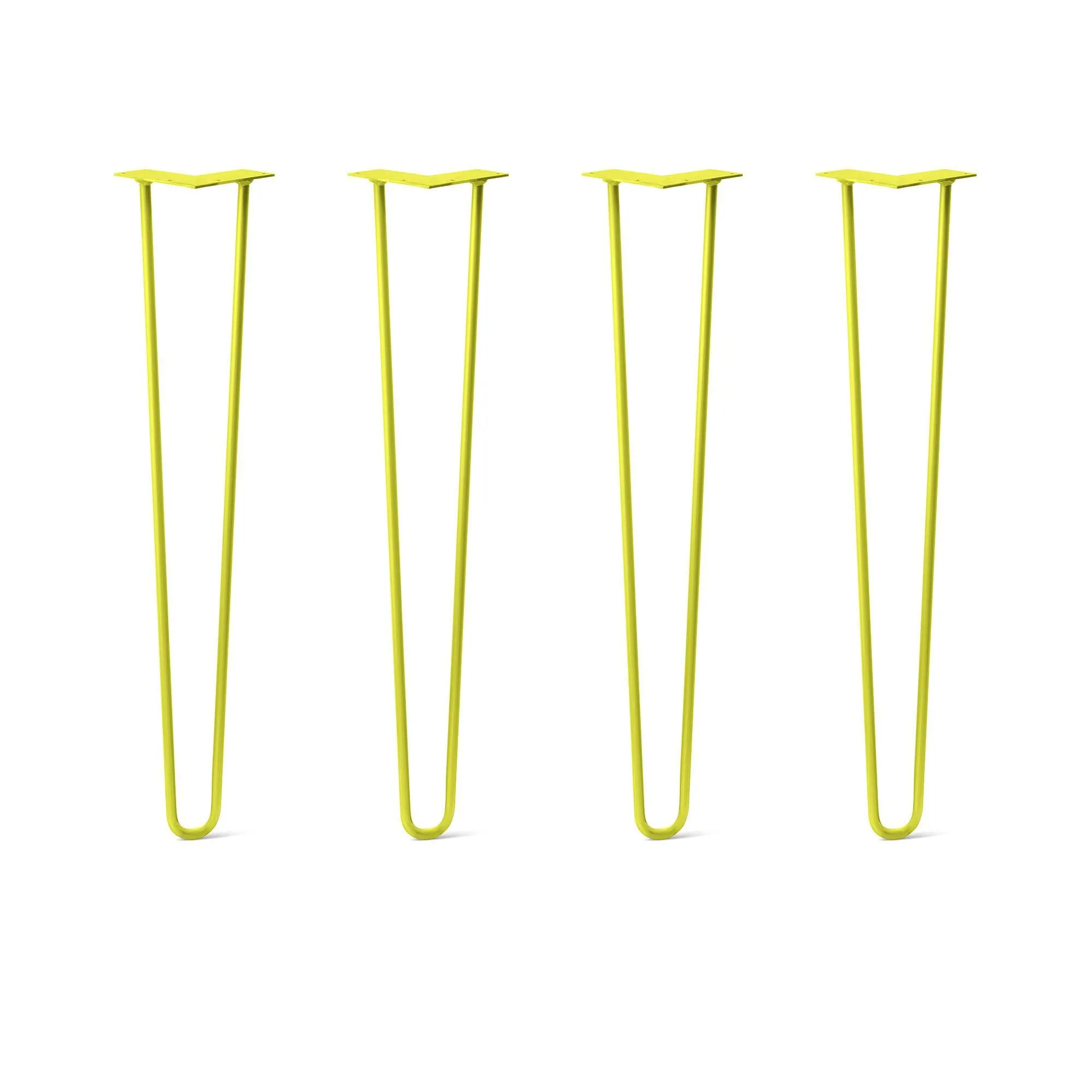 Hairpin Legs Set of 4, 2-Rod Design - Yellow Powder Coated Finish