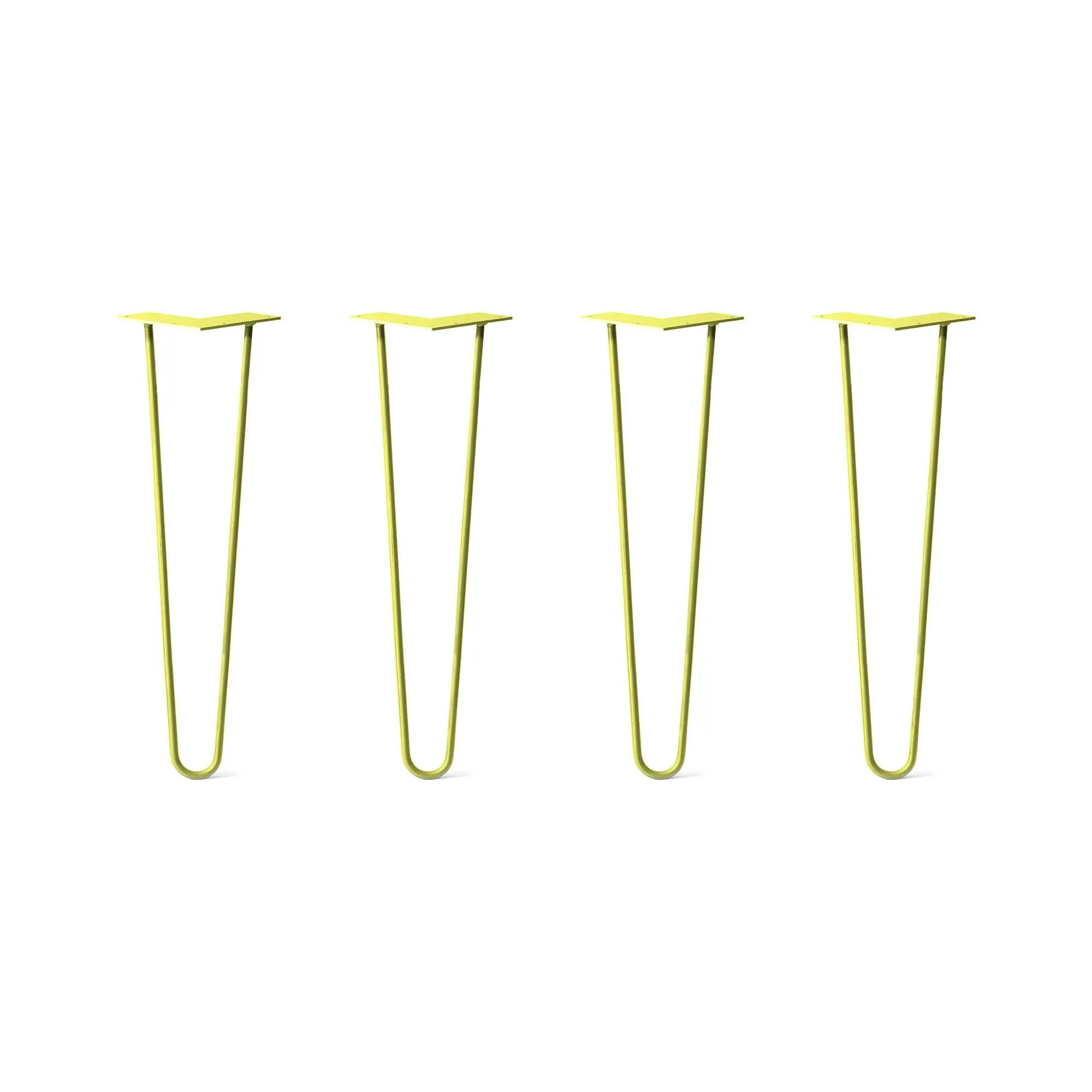 Hairpin Legs Set of 4, 2-Rod Design - Yellow Powder Coated Finish