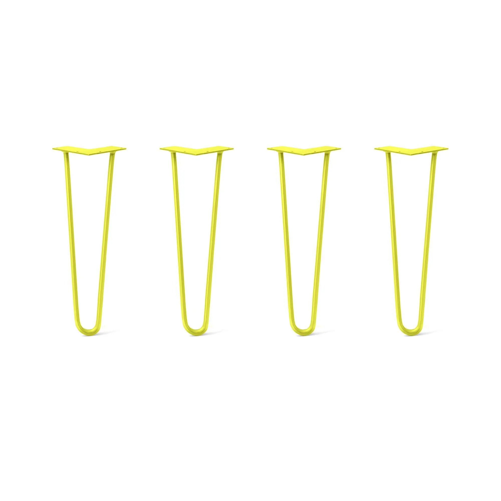 Hairpin Legs Set of 4, 2-Rod Design - Yellow Powder Coated Finish