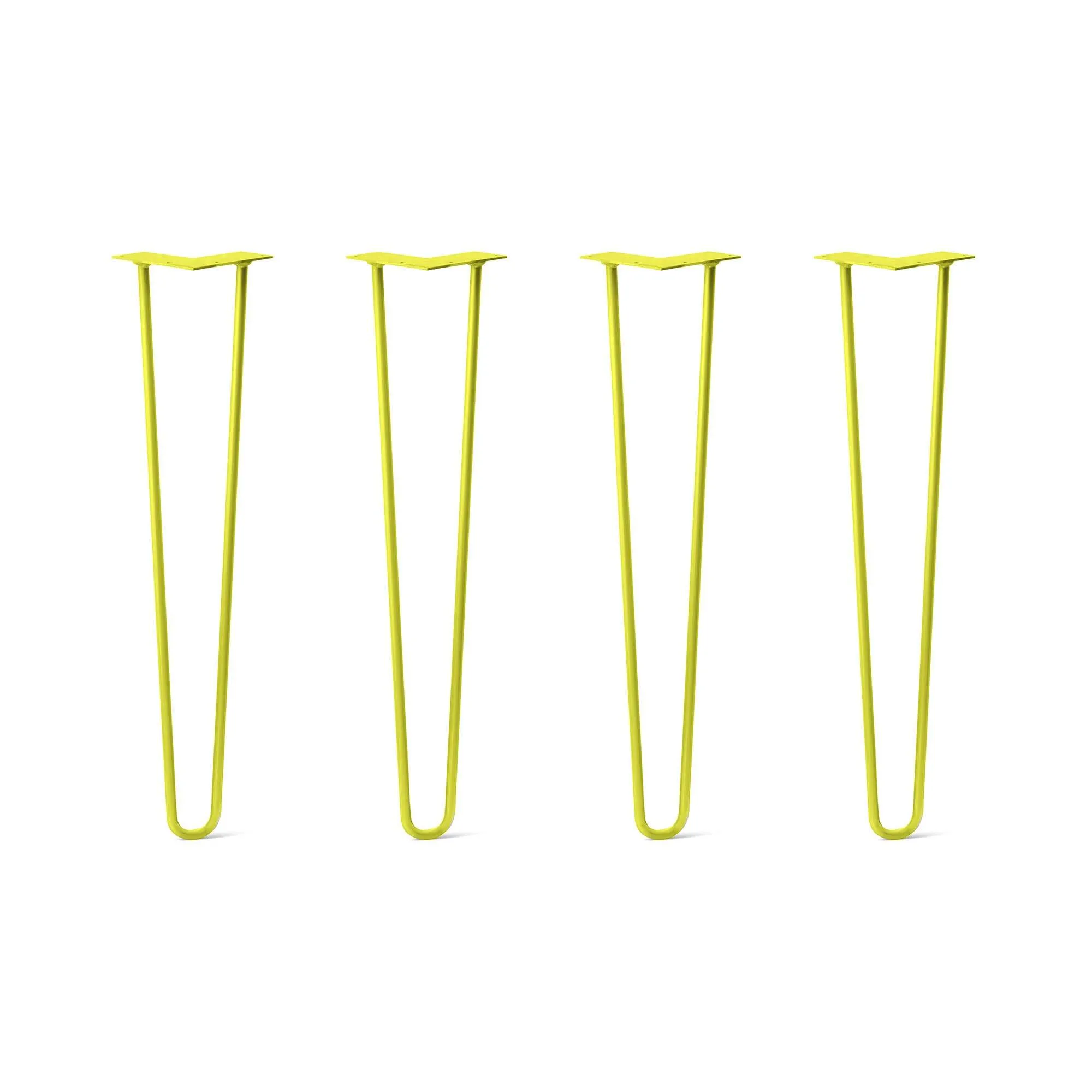 Hairpin Legs Set of 4, 2-Rod Design - Yellow Powder Coated Finish