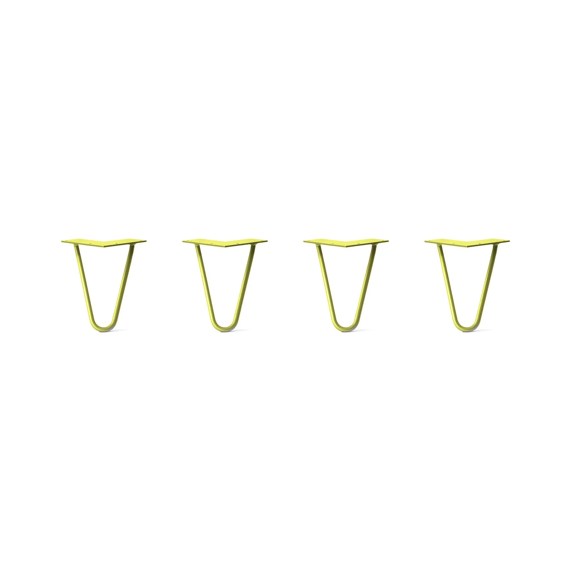 Hairpin Legs Set of 4, 2-Rod Design - Yellow Powder Coated Finish