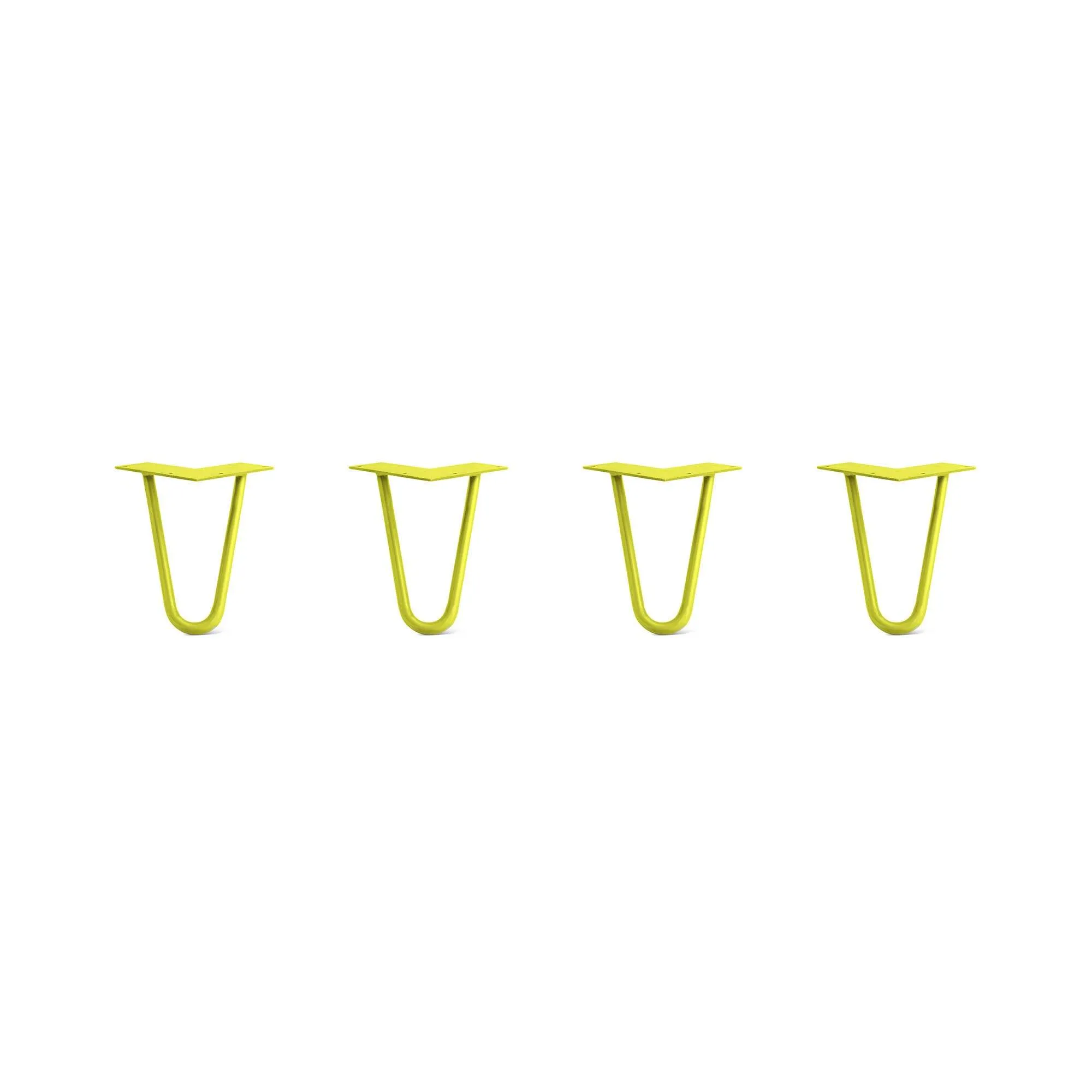 Hairpin Legs Set of 4, 2-Rod Design - Yellow Powder Coated Finish