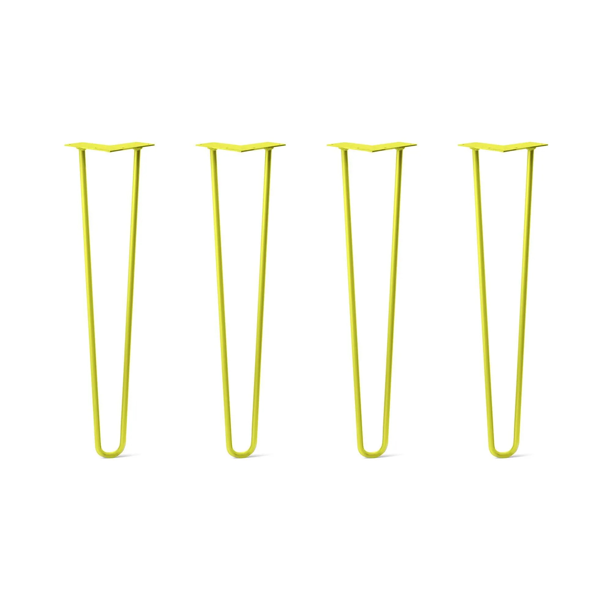 Hairpin Legs Set of 4, 2-Rod Design - Yellow Powder Coated Finish
