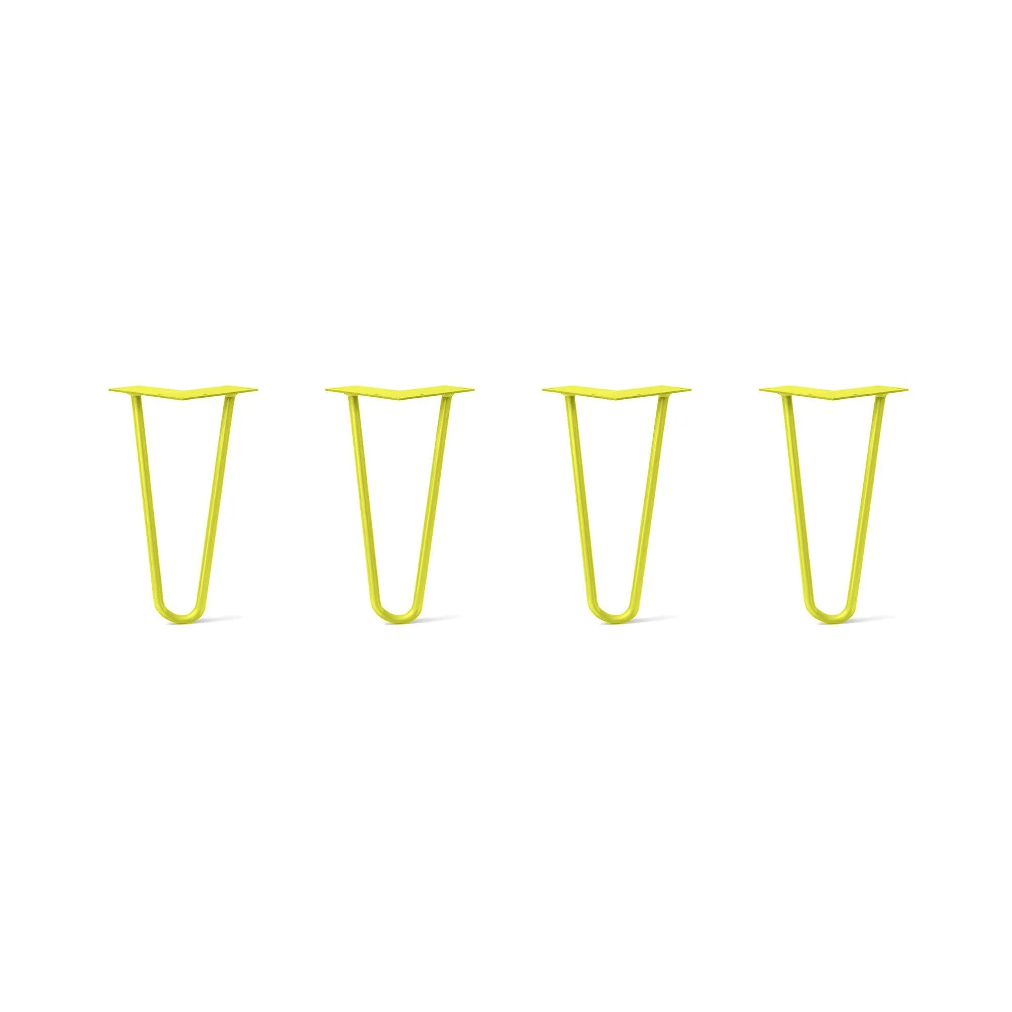 Hairpin Legs Set of 4, 2-Rod Design - Yellow Powder Coated Finish