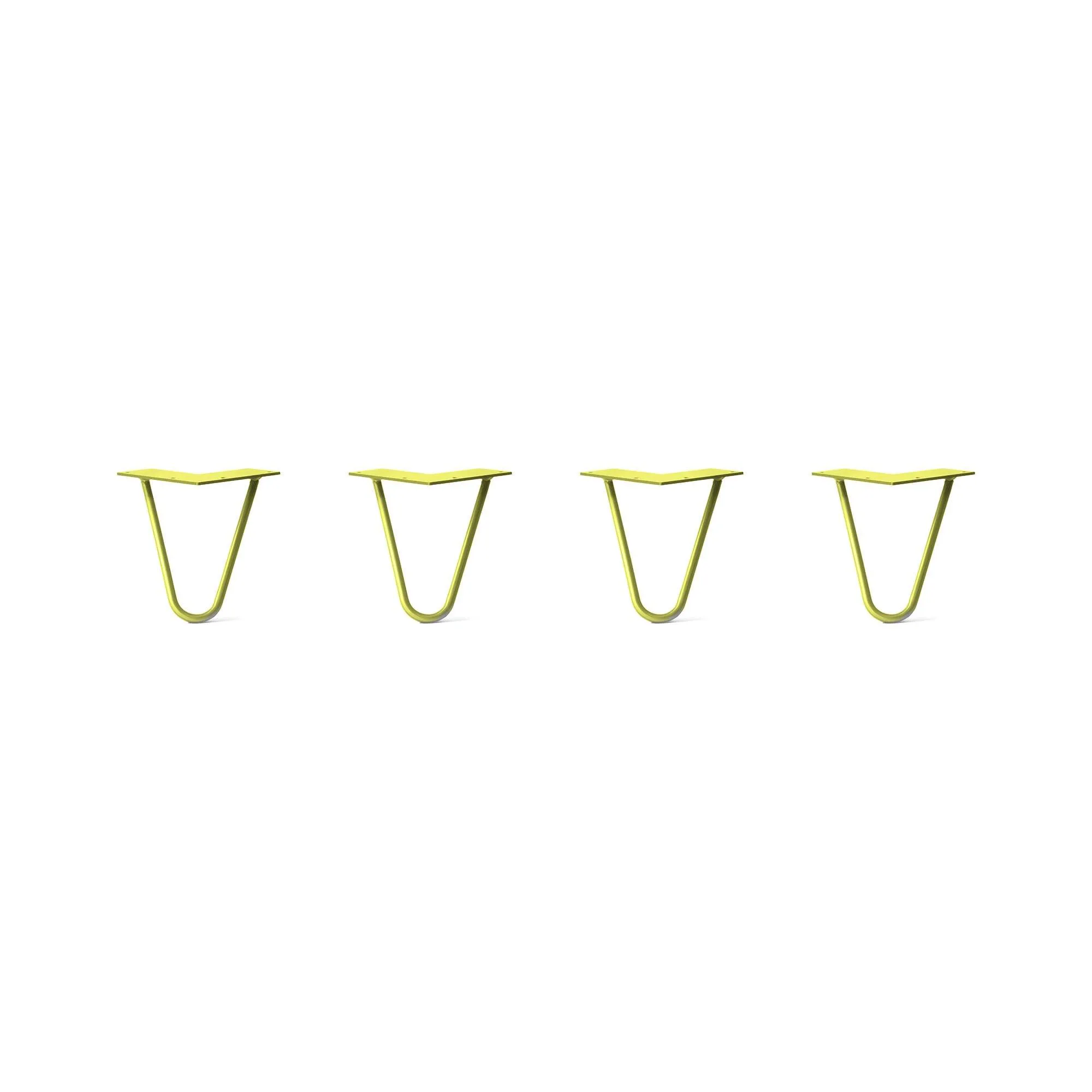 Hairpin Legs Set of 4, 2-Rod Design - Yellow Powder Coated Finish