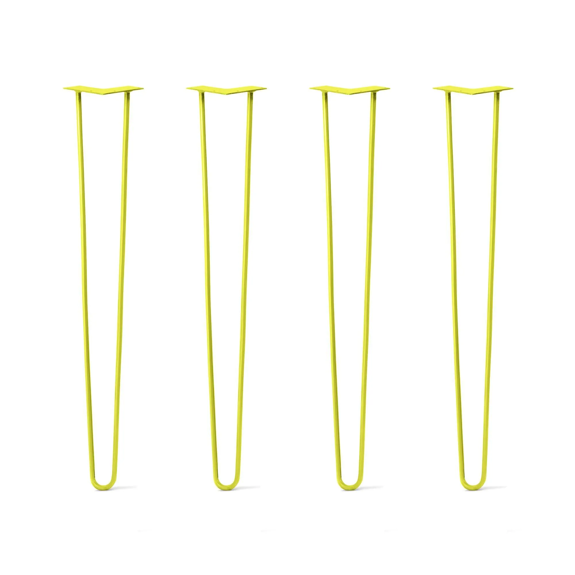 Hairpin Legs Set of 4, 2-Rod Design - Yellow Powder Coated Finish