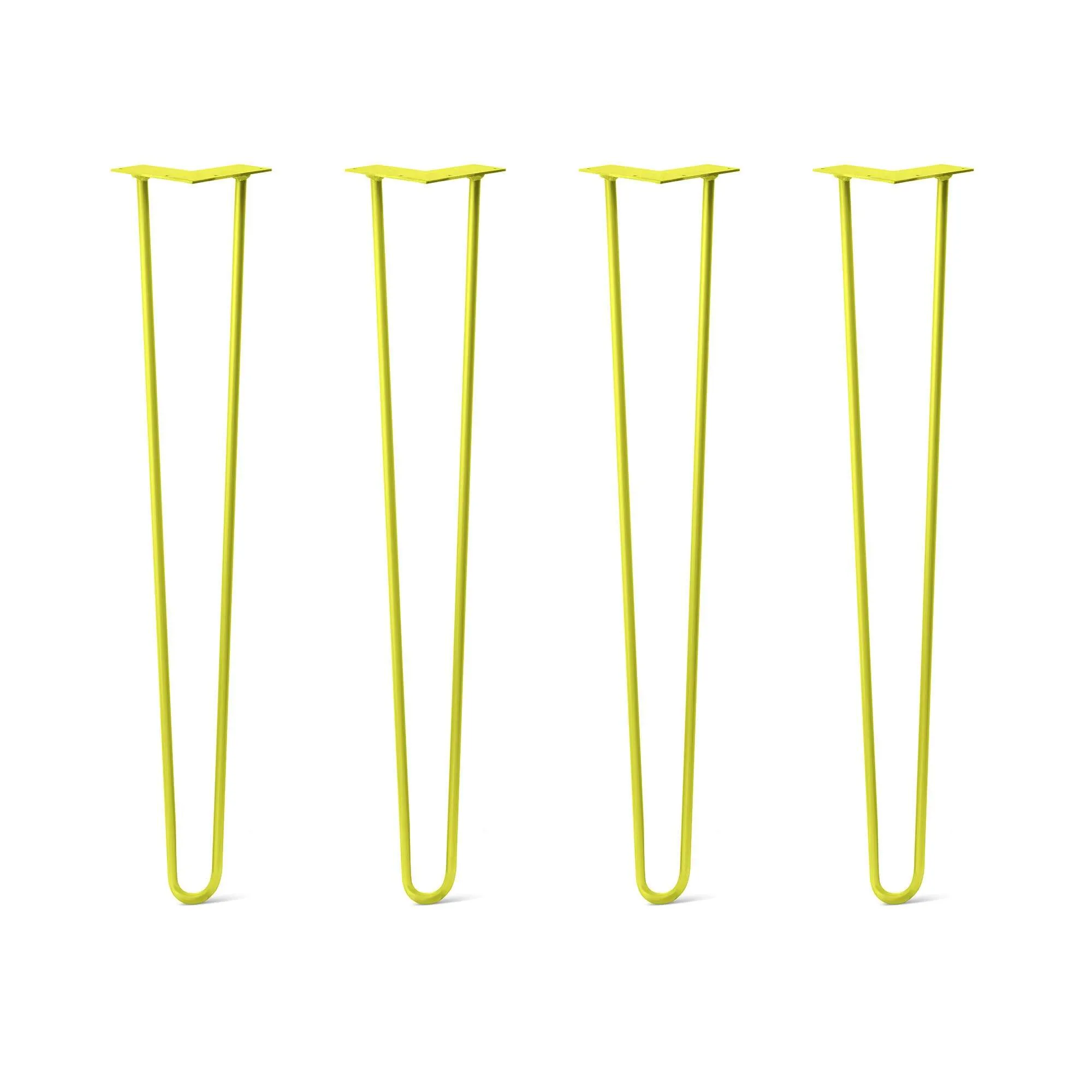 Hairpin Legs Set of 4, 2-Rod Design - Yellow Powder Coated Finish
