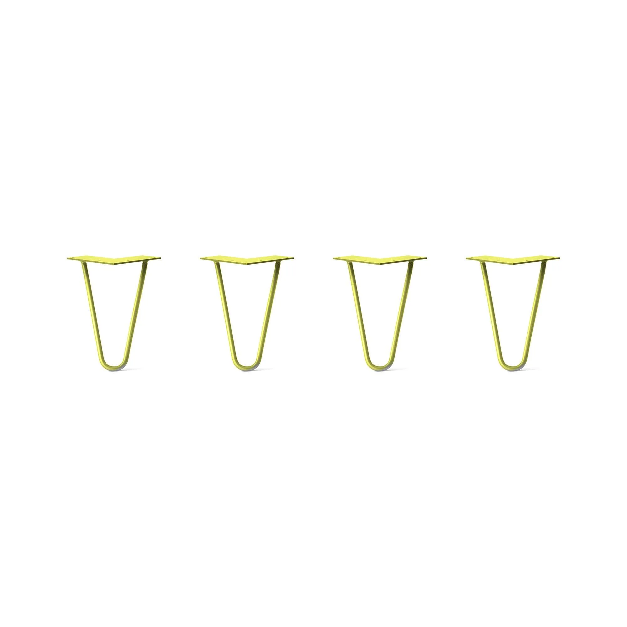 Hairpin Legs Set of 4, 2-Rod Design - Yellow Powder Coated Finish