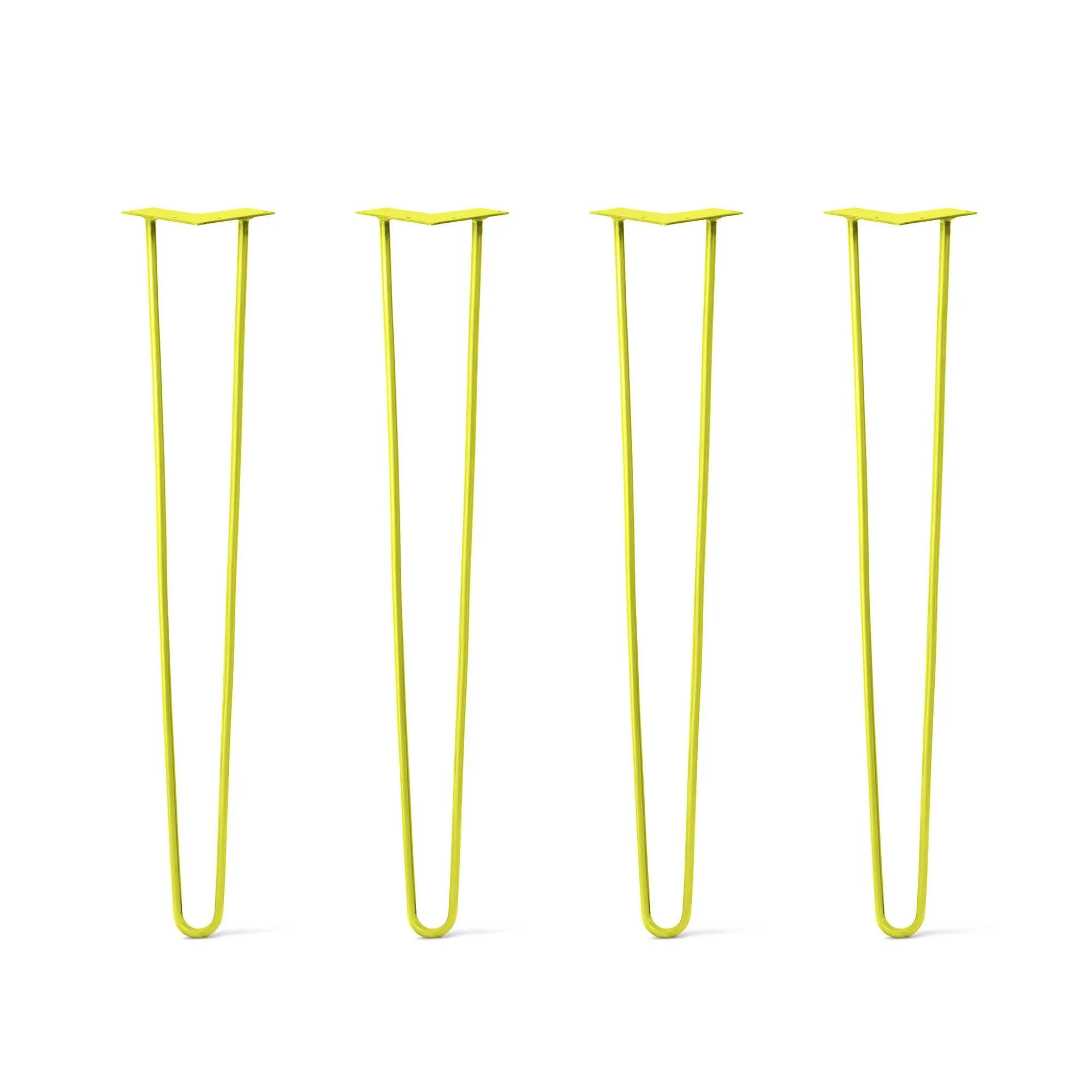 Hairpin Legs Set of 4, 2-Rod Design - Yellow Powder Coated Finish