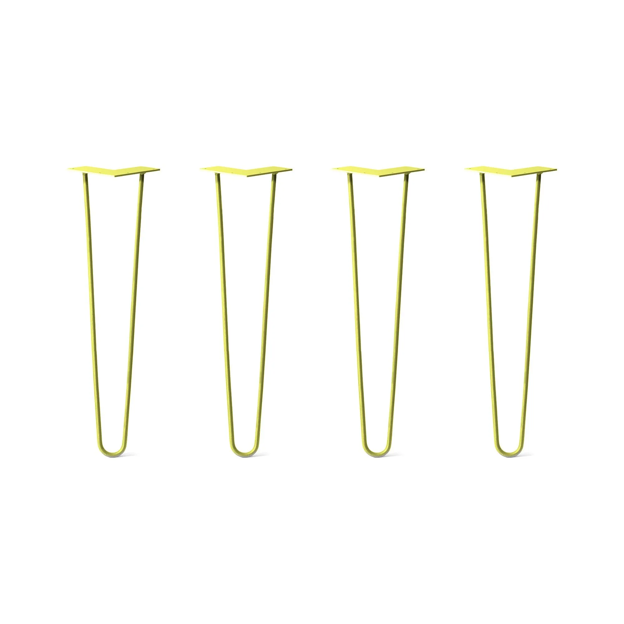 Hairpin Legs Set of 4, 2-Rod Design - Yellow Powder Coated Finish