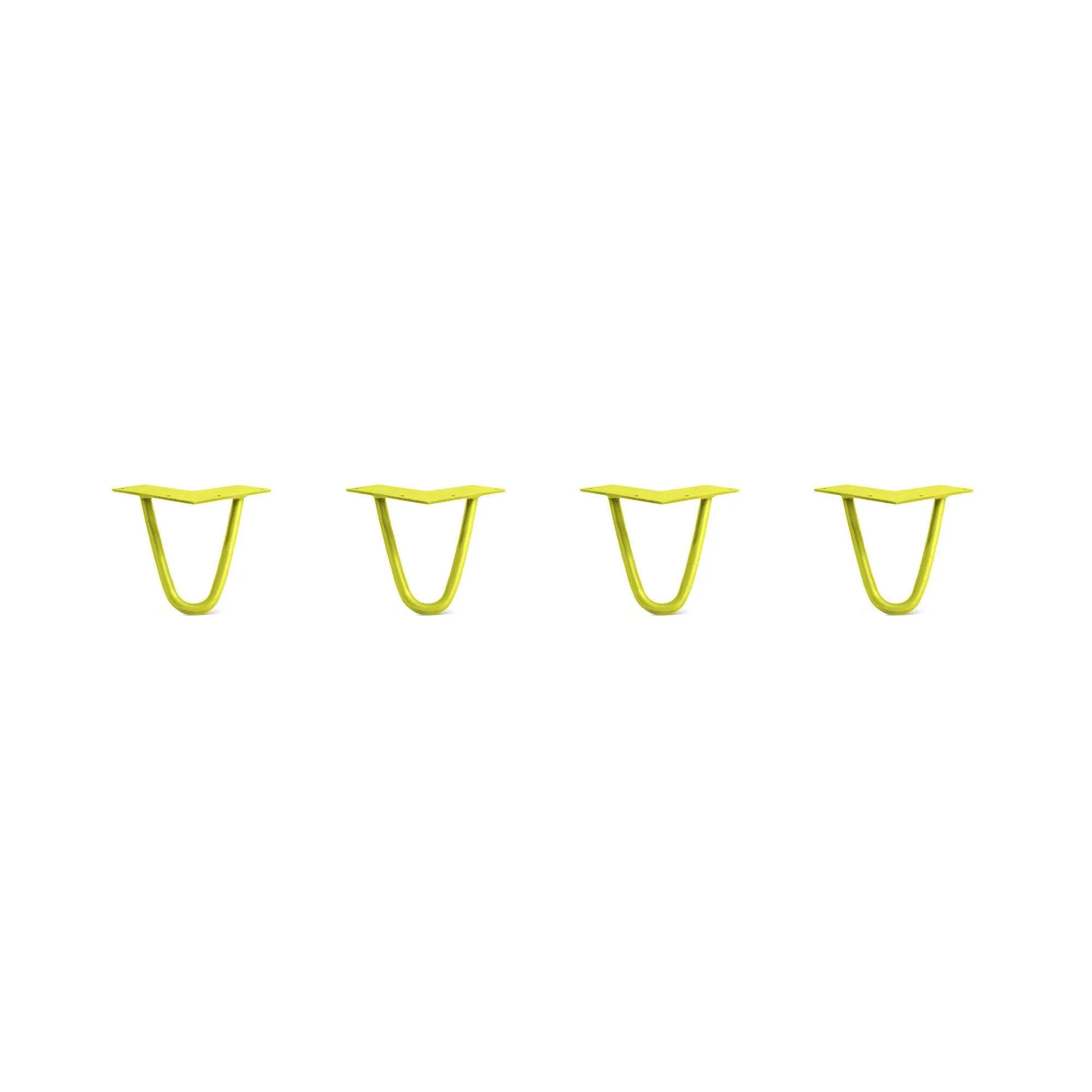 Hairpin Legs Set of 4, 2-Rod Design - Yellow Powder Coated Finish