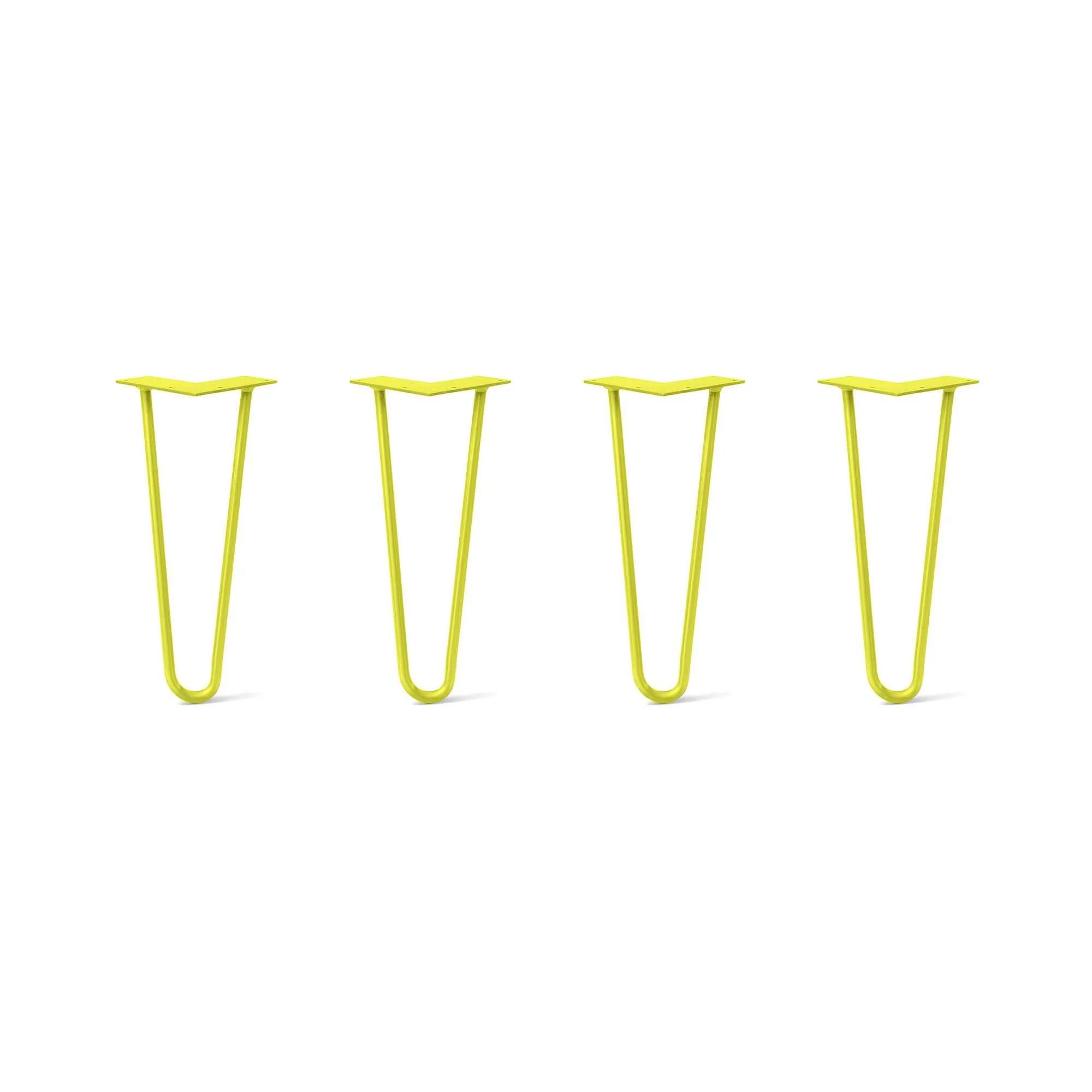 Hairpin Legs Set of 4, 2-Rod Design - Yellow Powder Coated Finish