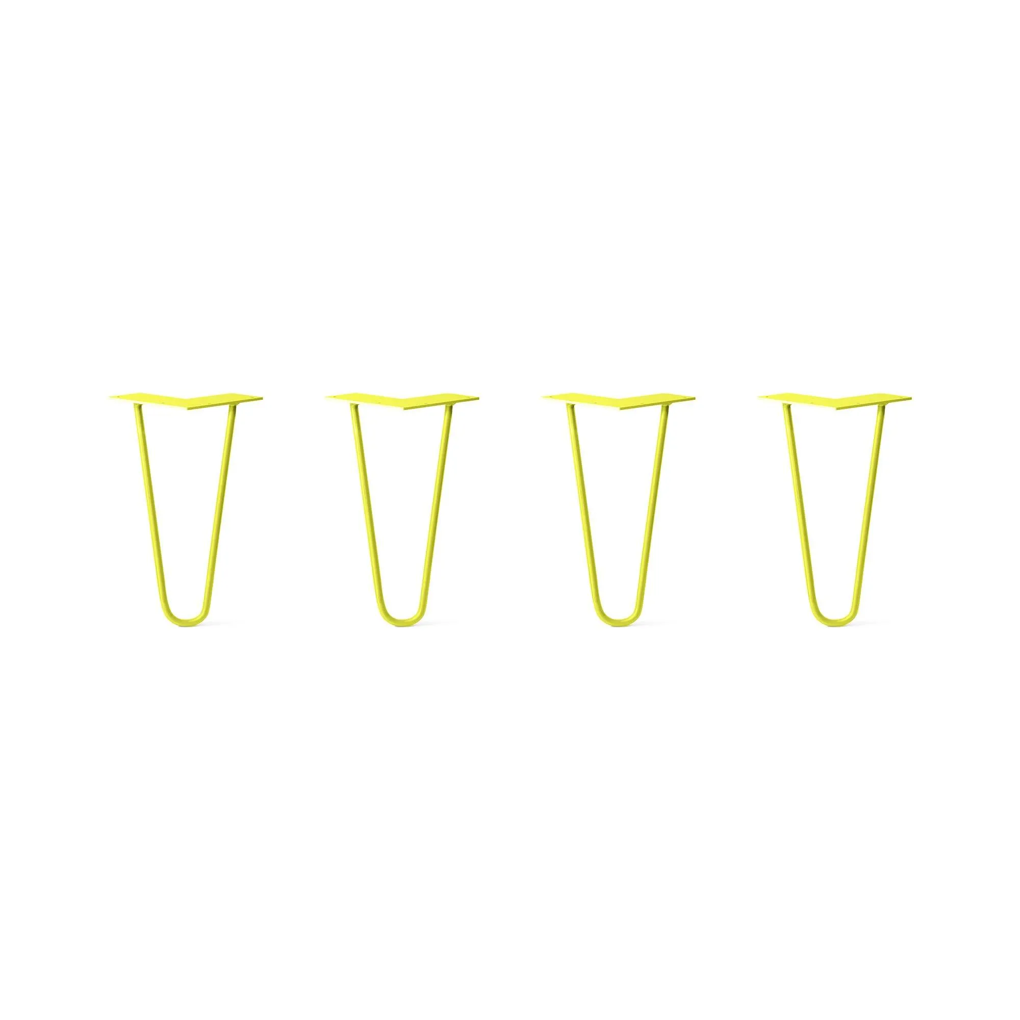 Hairpin Legs Set of 4, 2-Rod Design - Yellow Powder Coated Finish