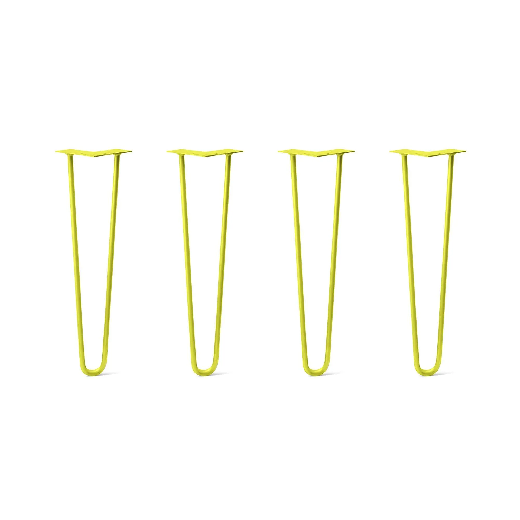 Hairpin Legs Set of 4, 2-Rod Design - Yellow Powder Coated Finish