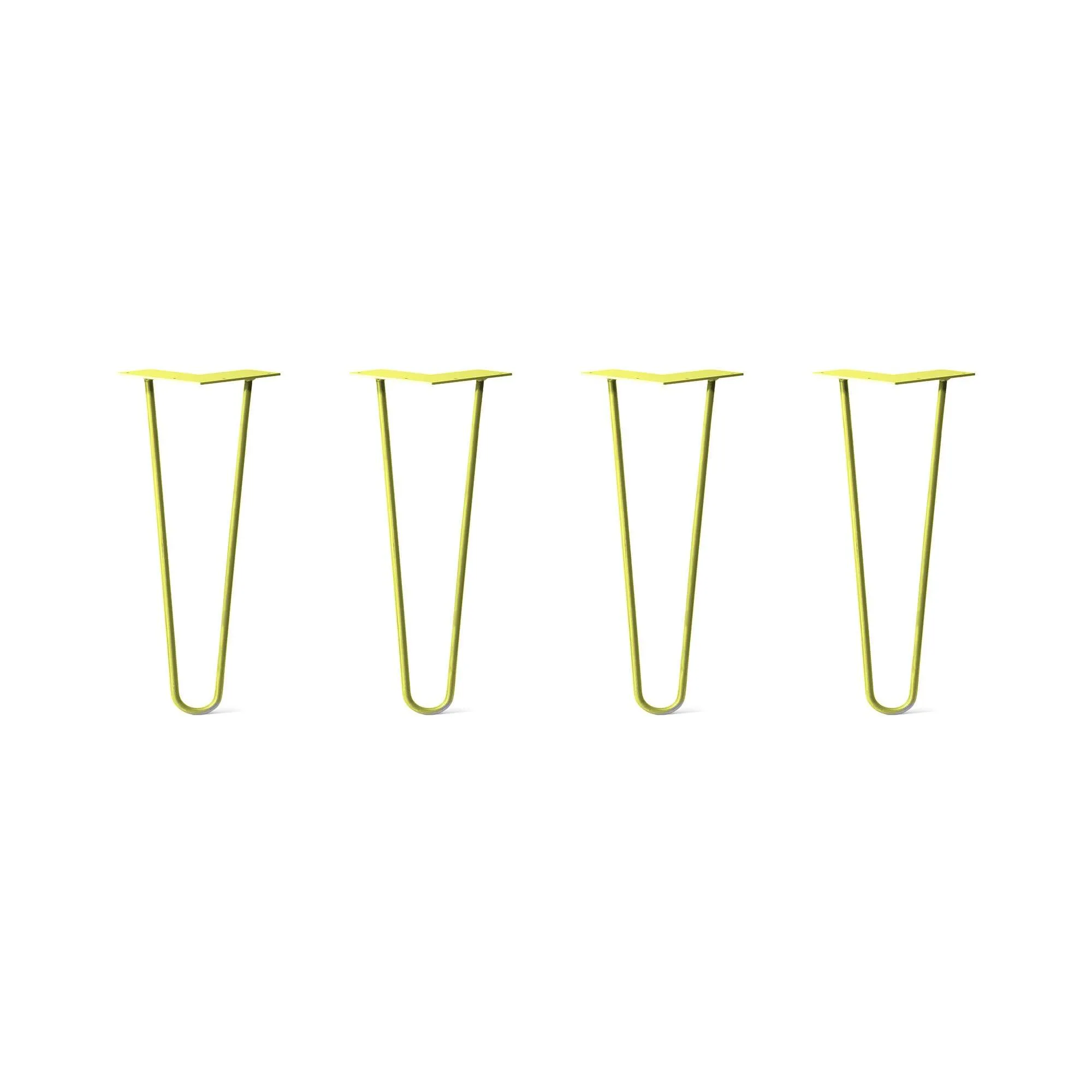 Hairpin Legs Set of 4, 2-Rod Design - Yellow Powder Coated Finish