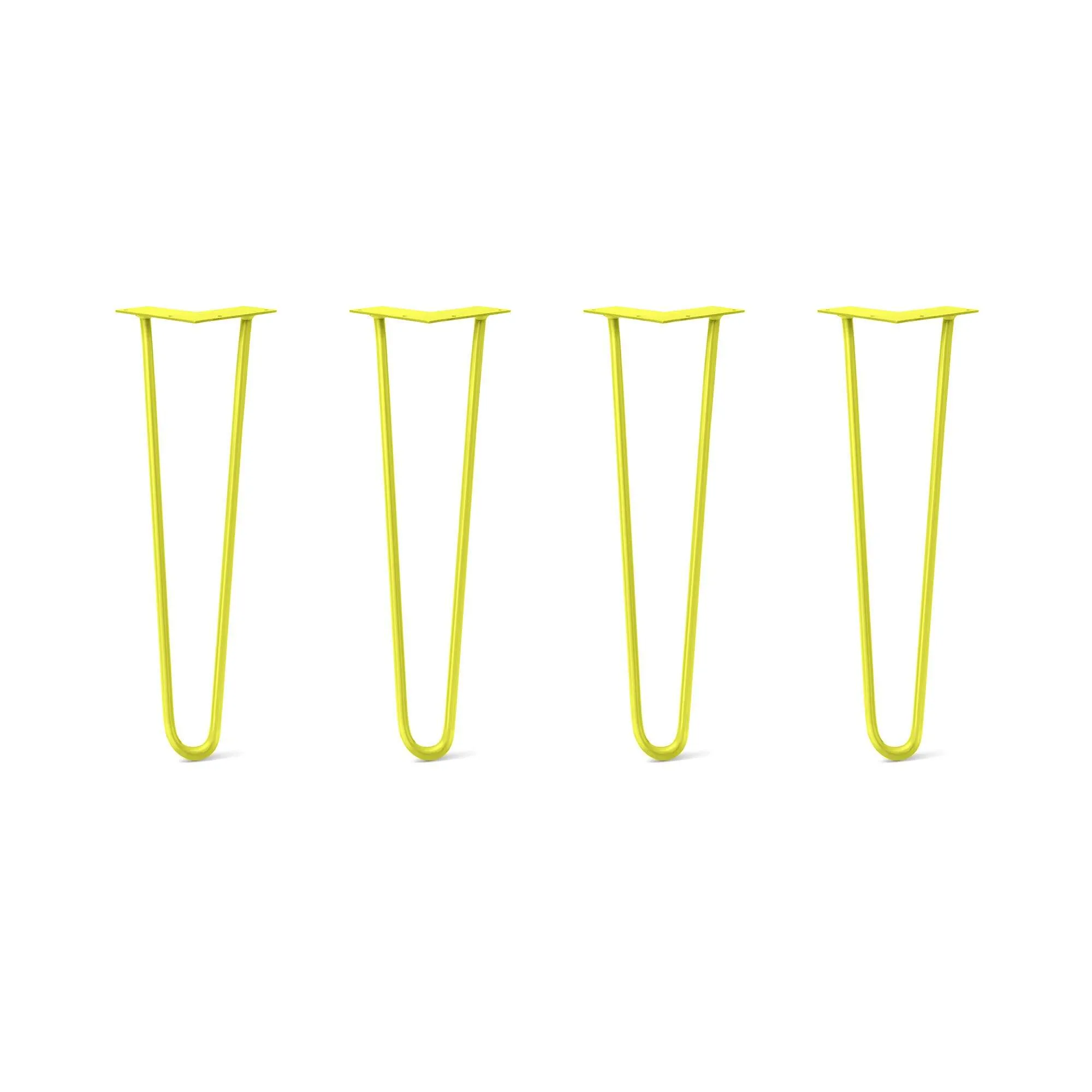 Hairpin Legs Set of 4, 2-Rod Design - Yellow Powder Coated Finish