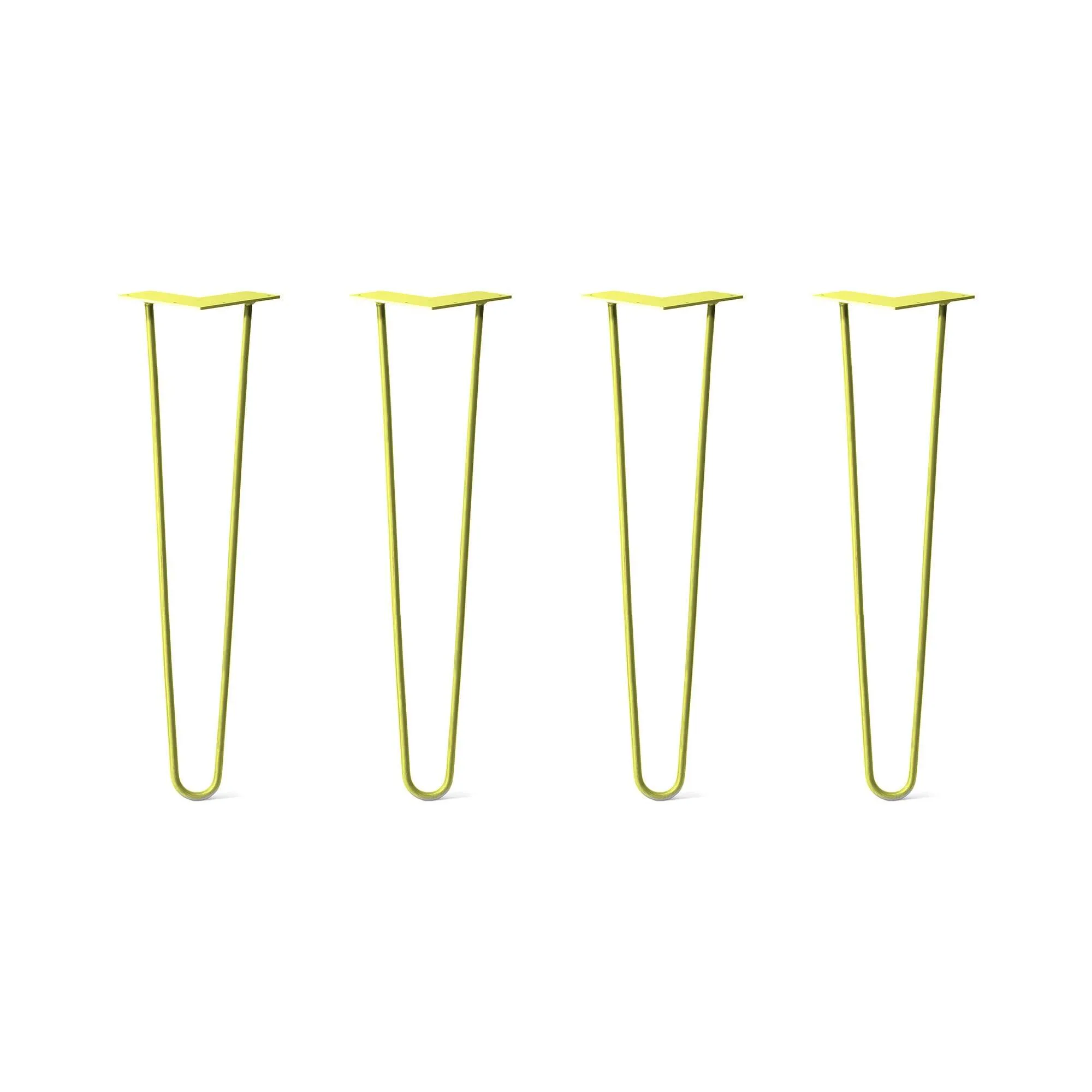 Hairpin Legs Set of 4, 2-Rod Design - Yellow Powder Coated Finish