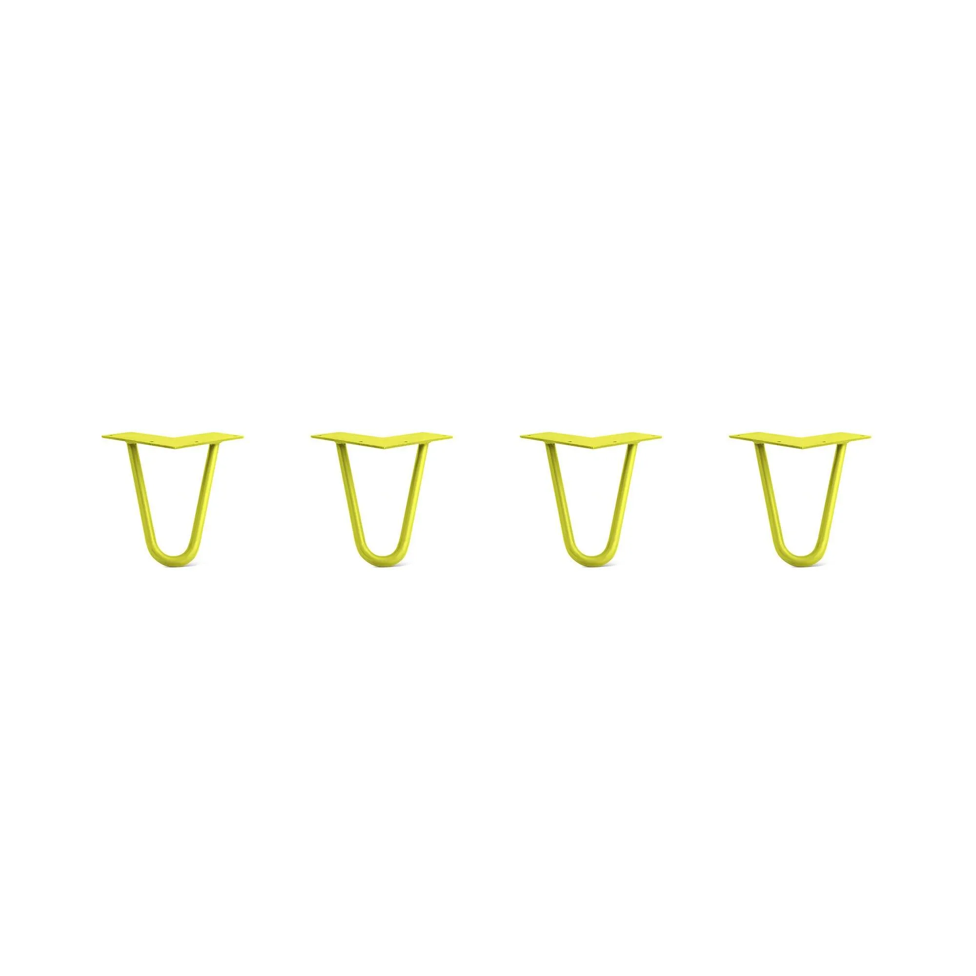 Hairpin Legs Set of 4, 2-Rod Design - Yellow Powder Coated Finish