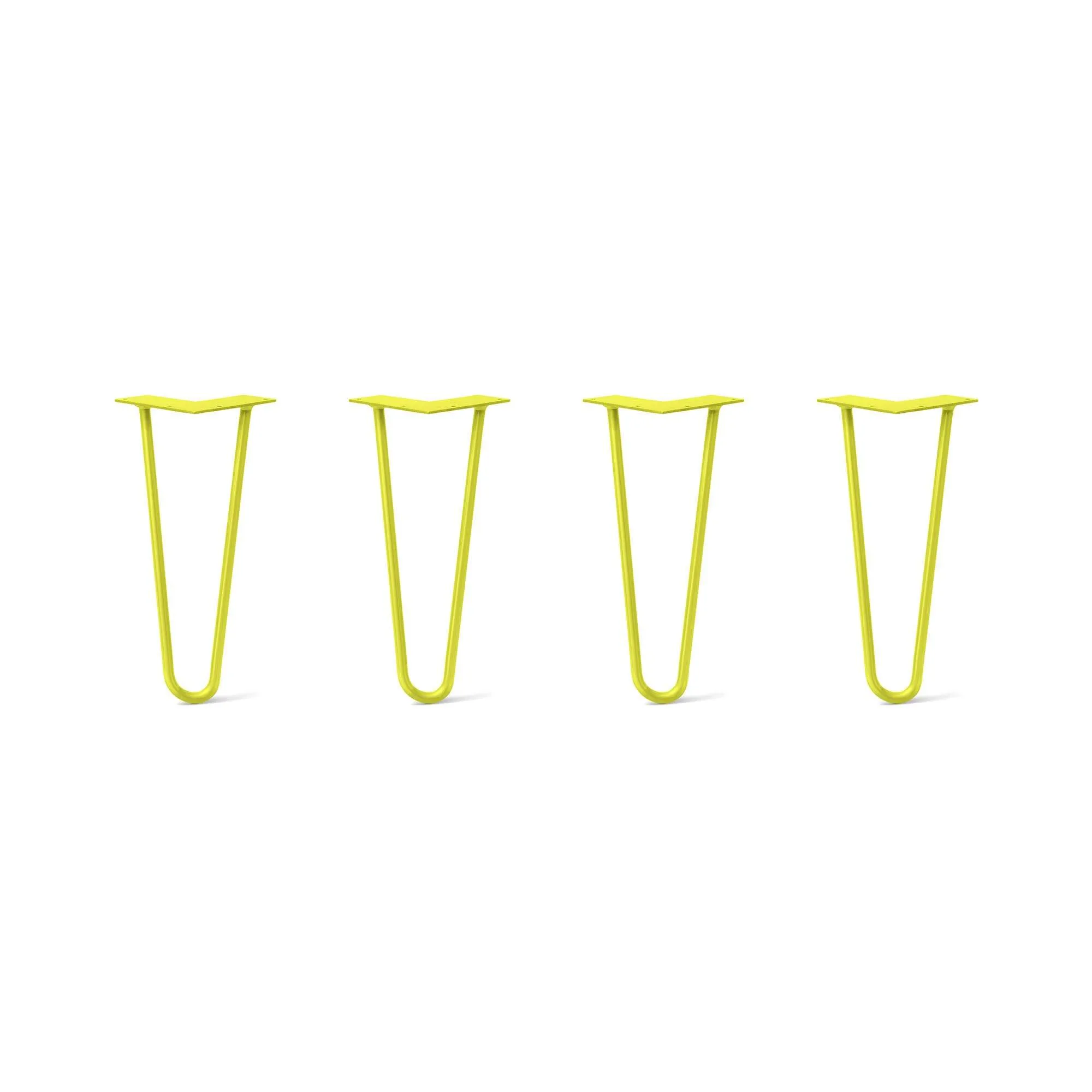 Hairpin Legs Set of 4, 2-Rod Design - Yellow Powder Coated Finish