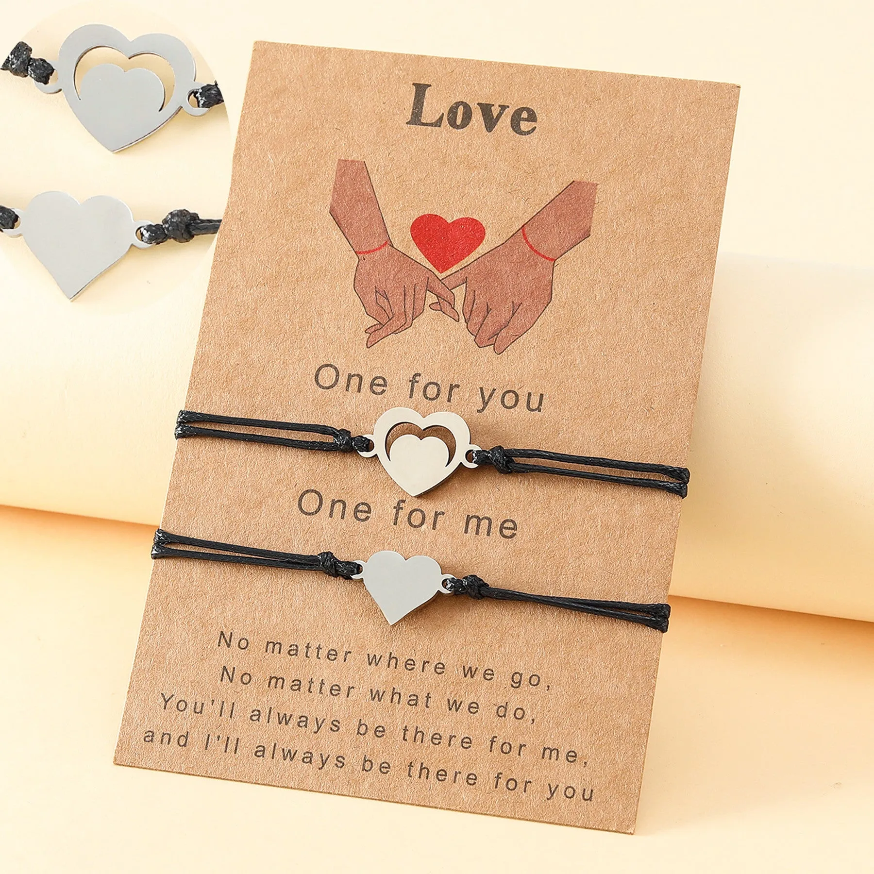 Heart Love Card Hand Braided Bracelet